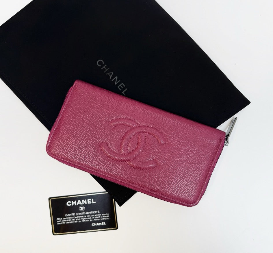 CHANEL Pink Pebbled Pattern Wallet 19 (200 RMB with card) 23667339