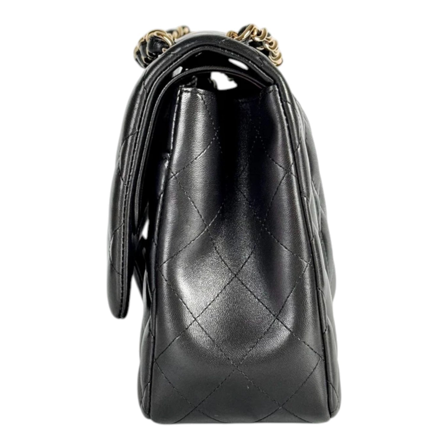 Chanel Black Classic Flap Jumbo Bag with Gold Hardware - Full Set