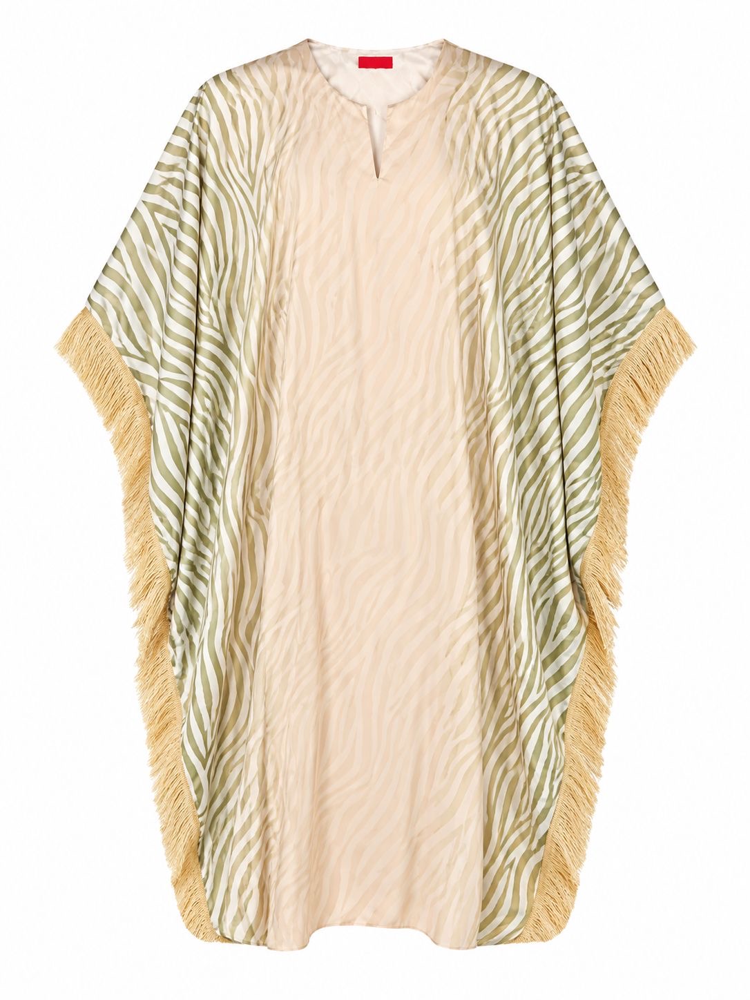 KAFTAN FRINGES ZEBRA OLIVE GRADIENT MCL12032