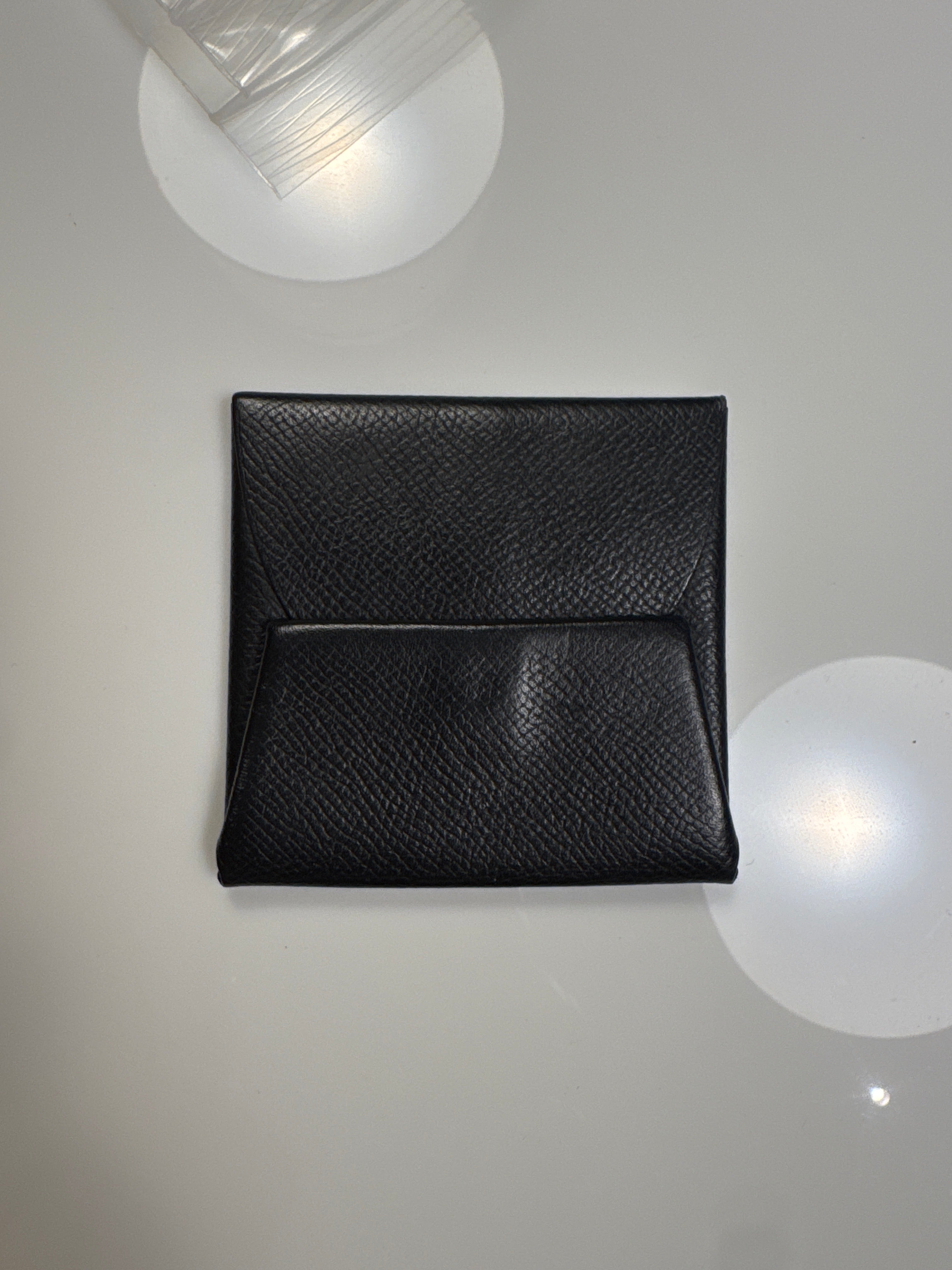 Hermes Bastia Coin Wallet Leather Black DXBS6345