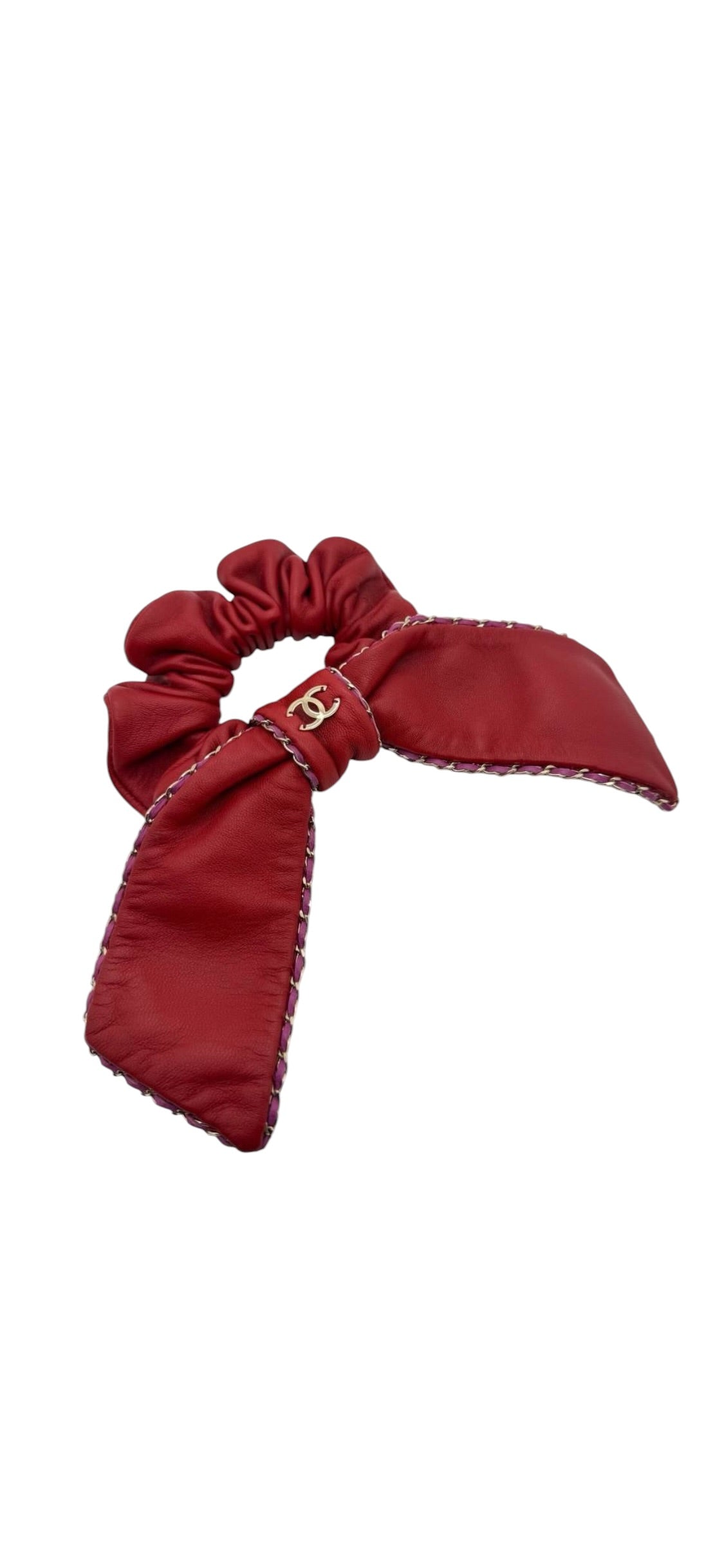 Chanel Hair Tie Red Lambskin DLT7549