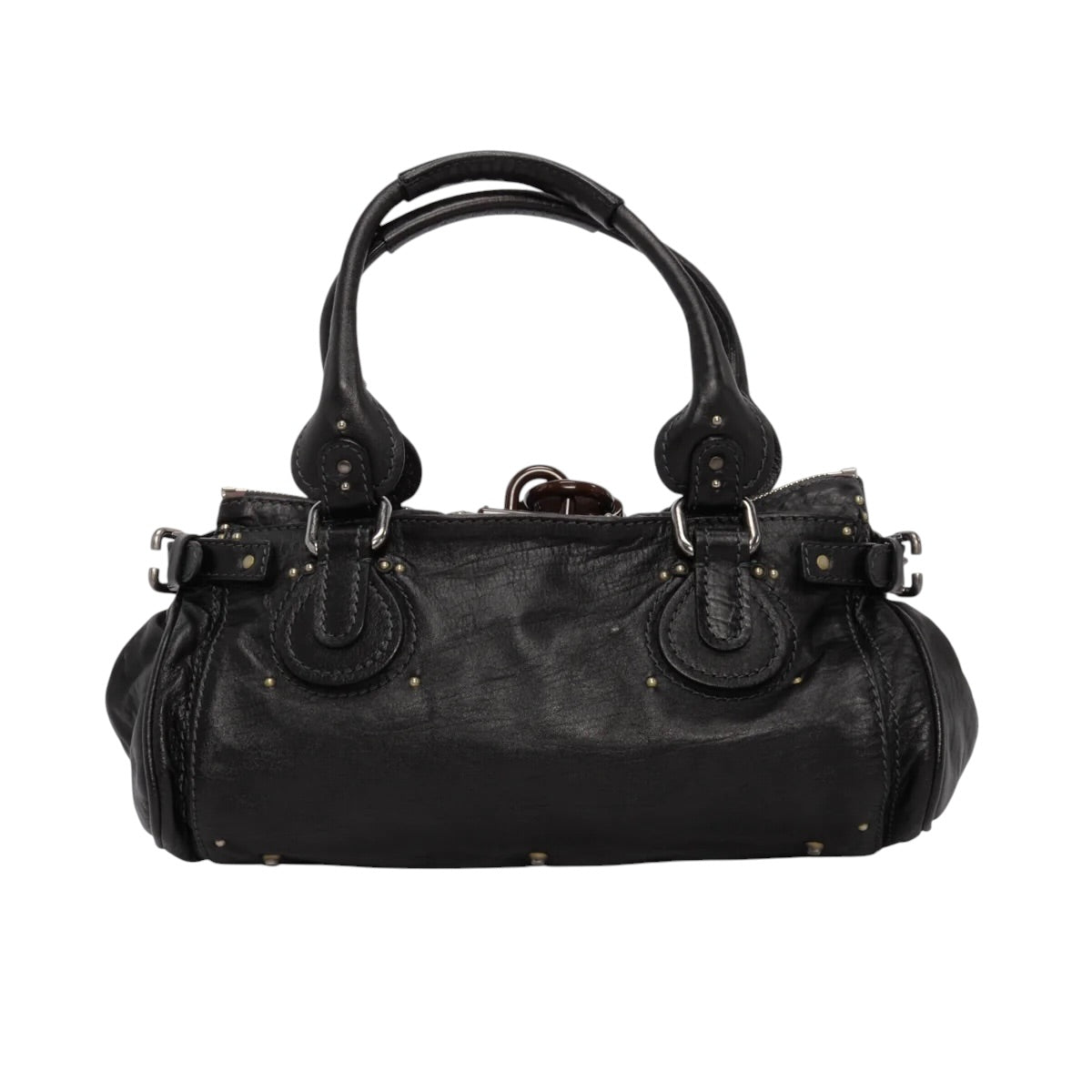 Chloe Black Grained Calfskin Small Paddington Bag