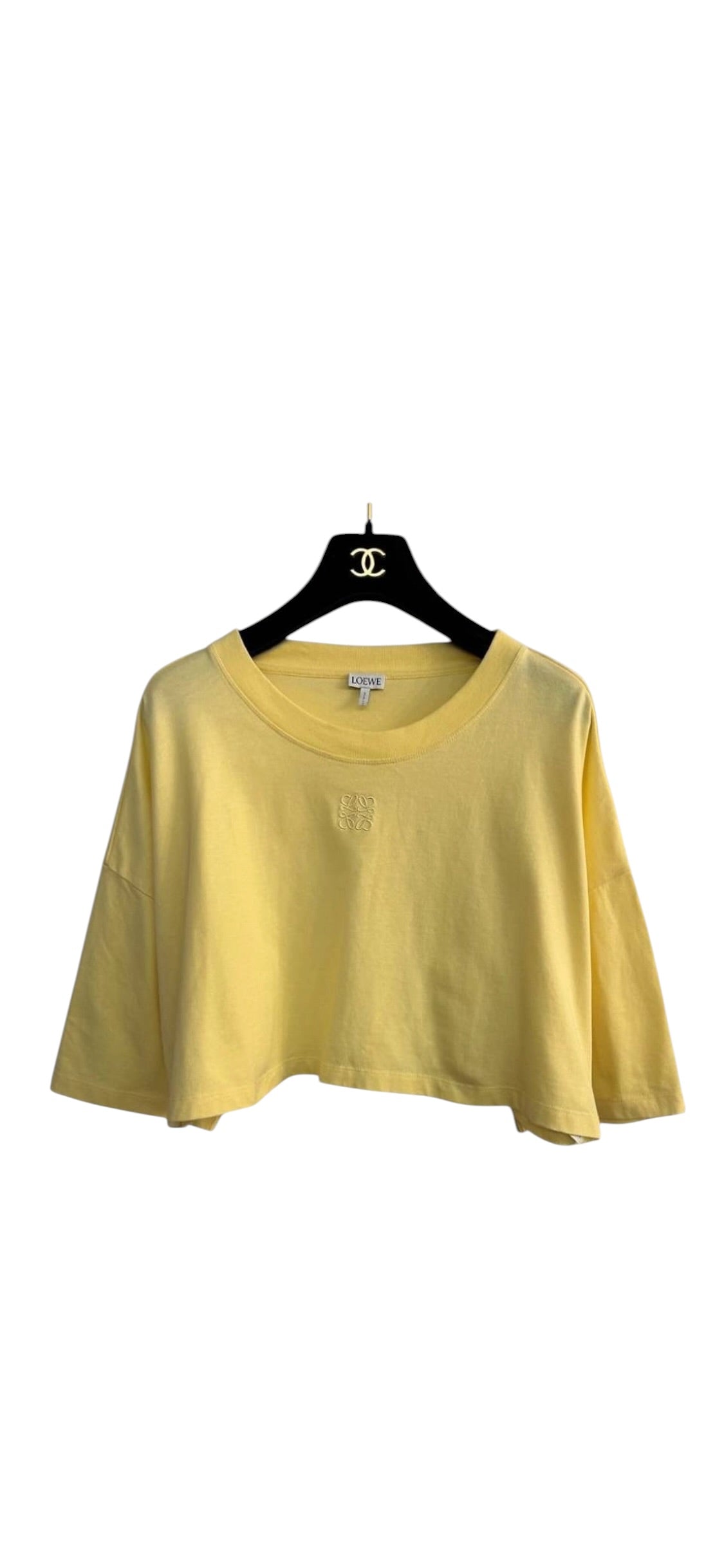 Loewe Anagram Cropped Tee Yellow Sz S DLT6158
