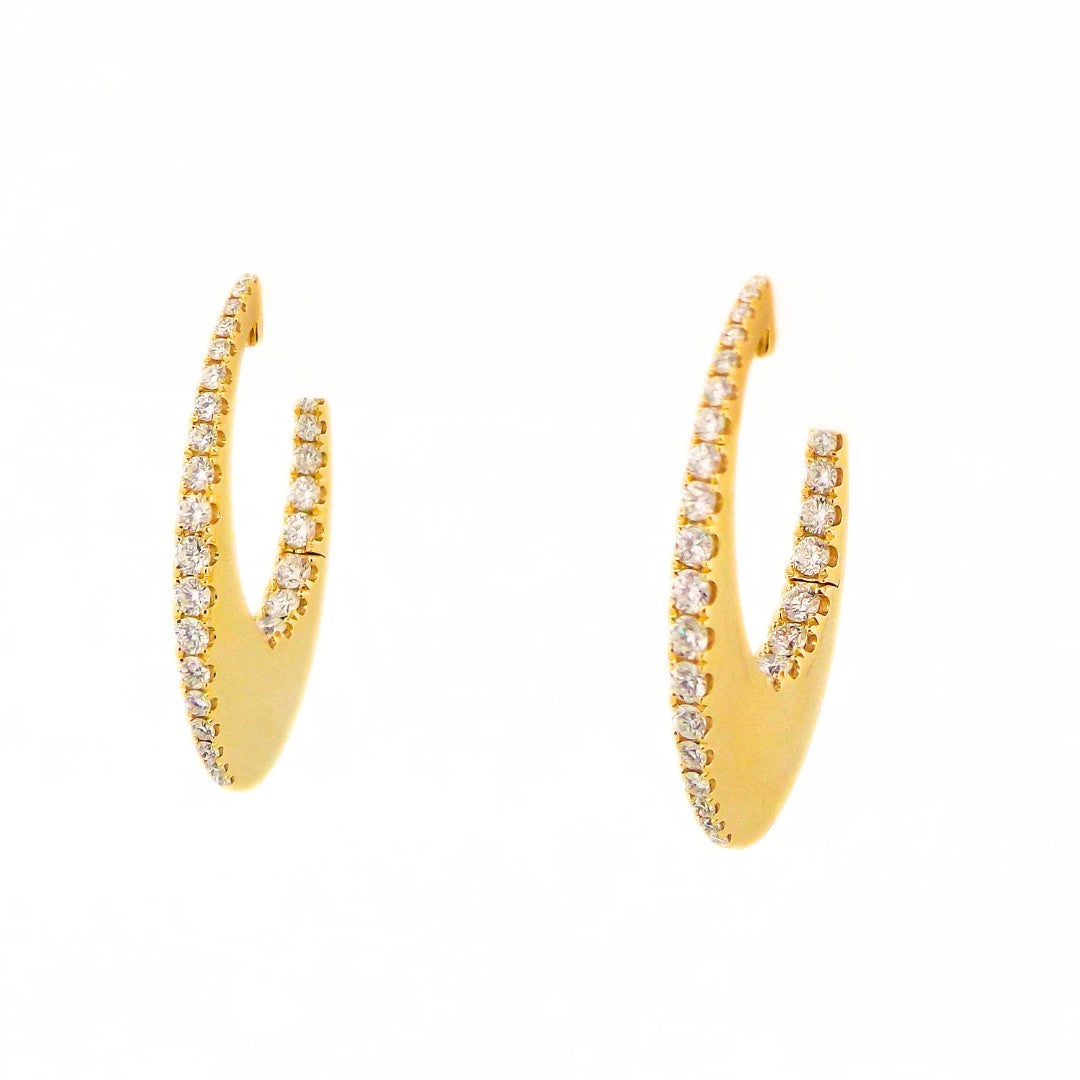 18K Yellow Gold Diamond Hoop Earrings ASC7041