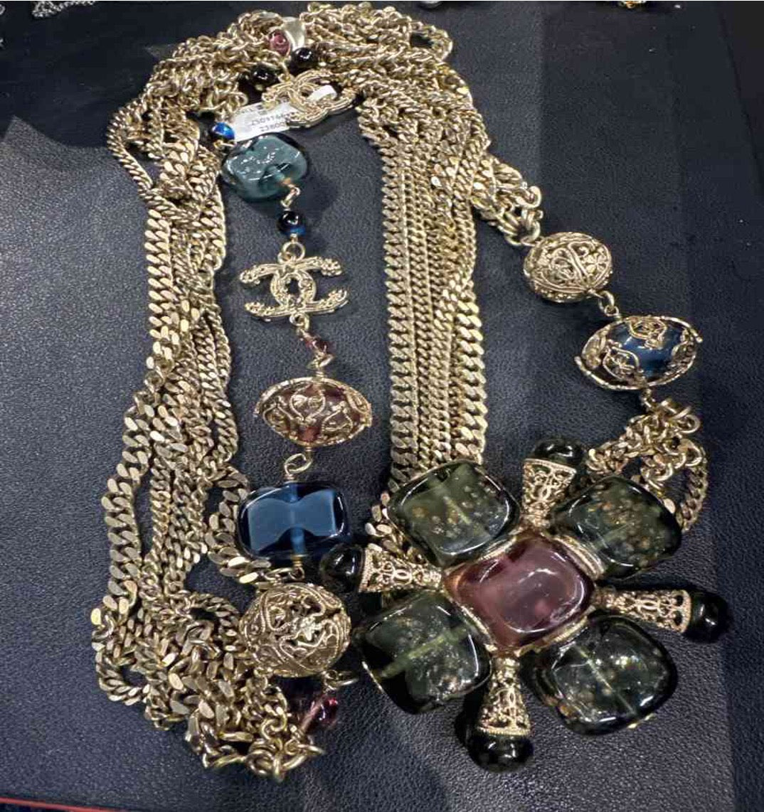 CHANEL Snowflake Carved Necklace LZ509166