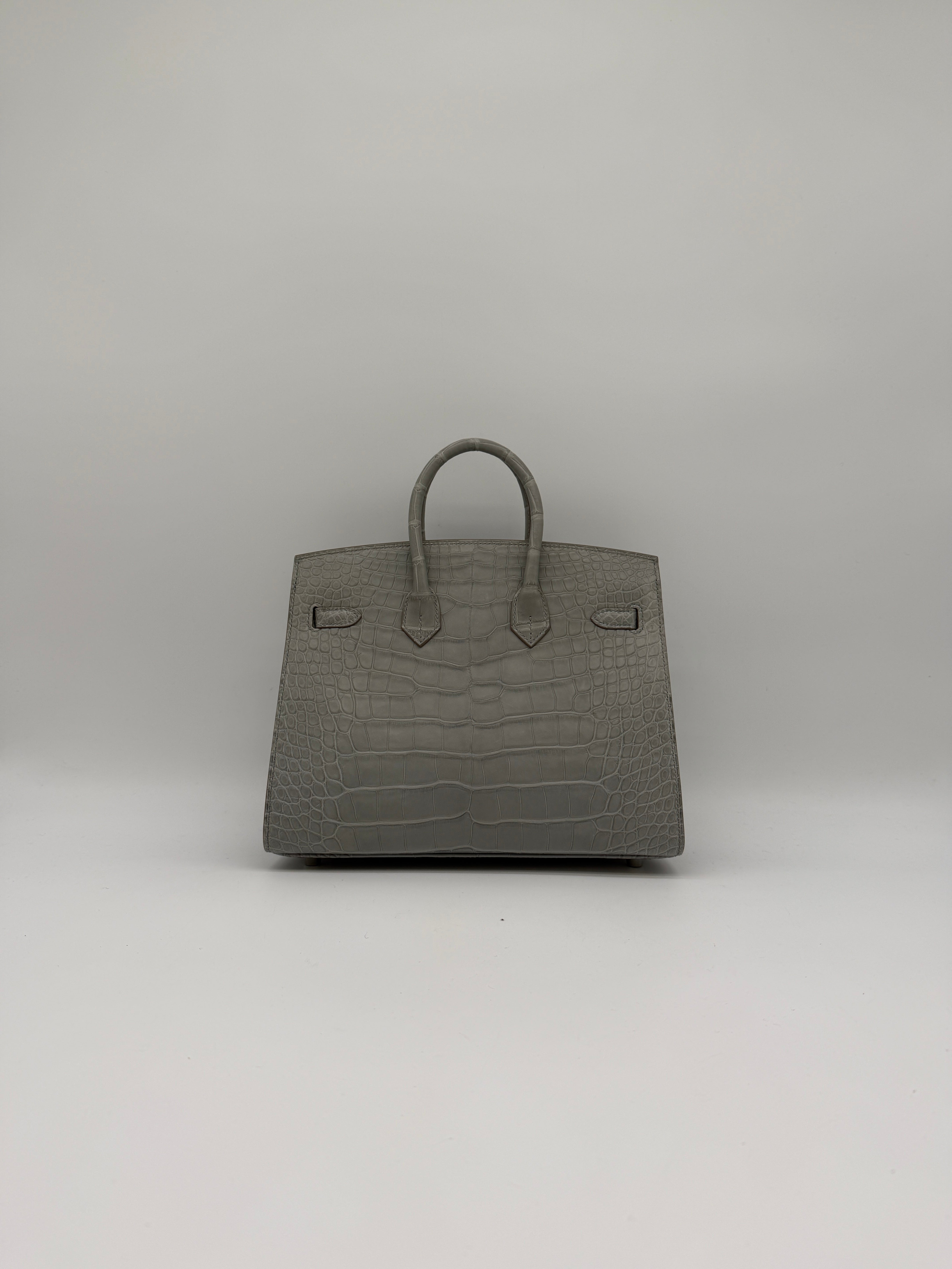 Hermès Birkin 25 Gris Perle Matt Alligator Palladium Hardware