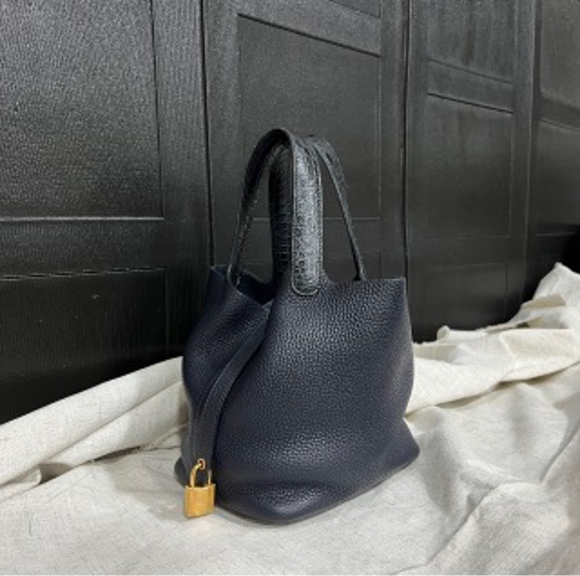 *Hermes Basket 18 Y Engraving Ginger US66148