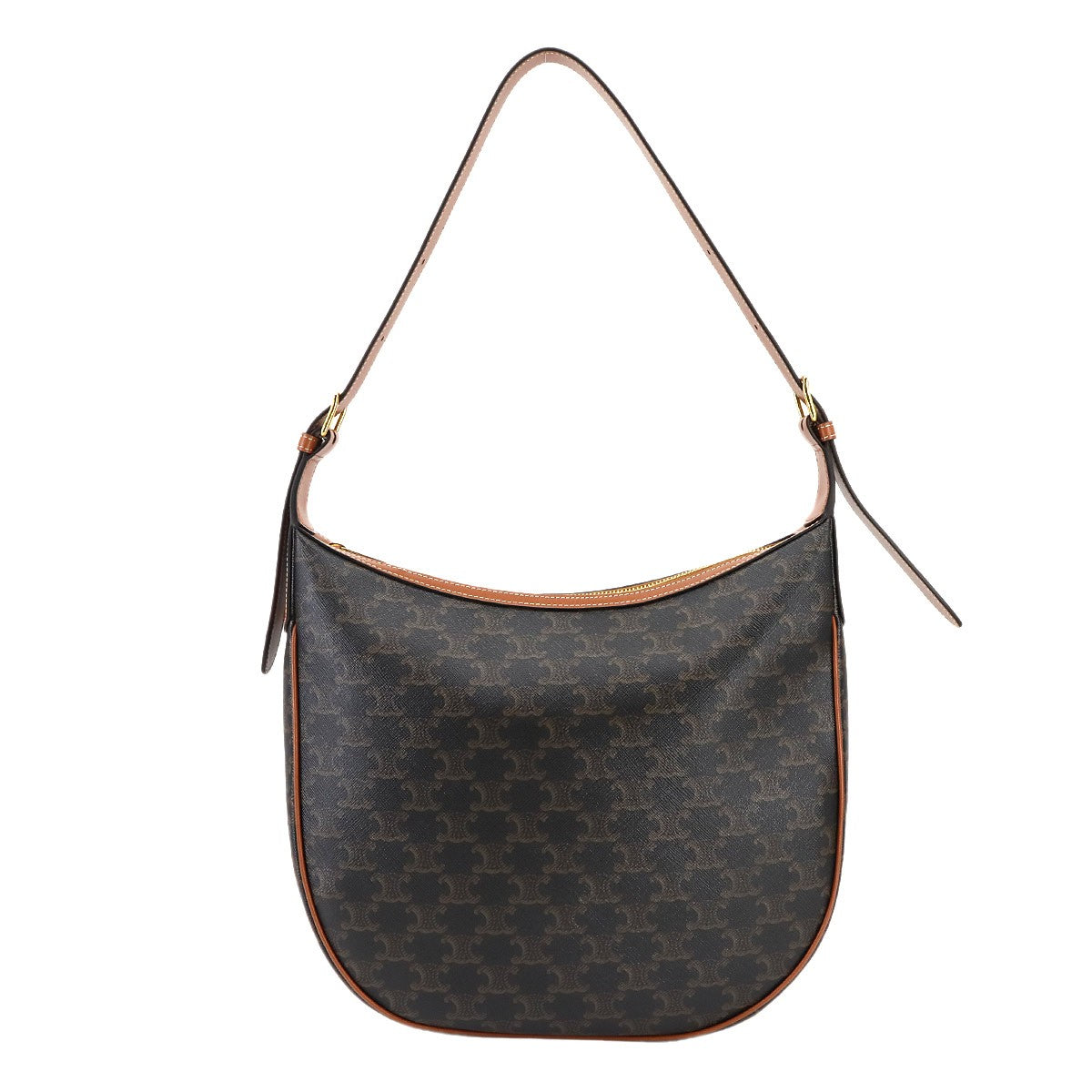 CELINE Triomphe Heloise Shoulder Bag Leather Tan 114712 Purse 902994760