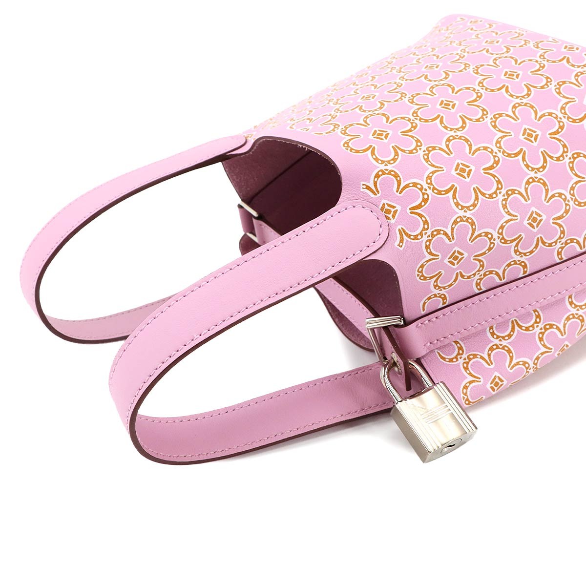 HERMES Picotin Lock Micro Lucky Daisy Hand Bag Swift Mauve sylvestre 902992655