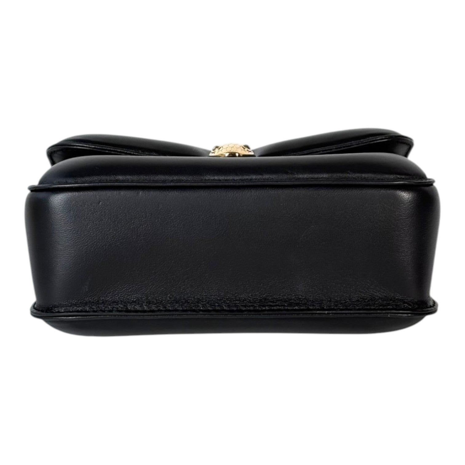 Bvlgari X Mary Katrantzou Black Serpenti Bag with Top Handle in Nappa Lambskin with Gold Hardware