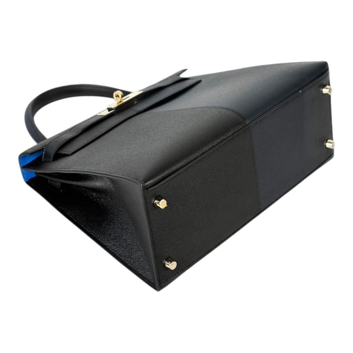 Hermes Limited Edition Kelly 28 Casaque in Black/Indigo Bag