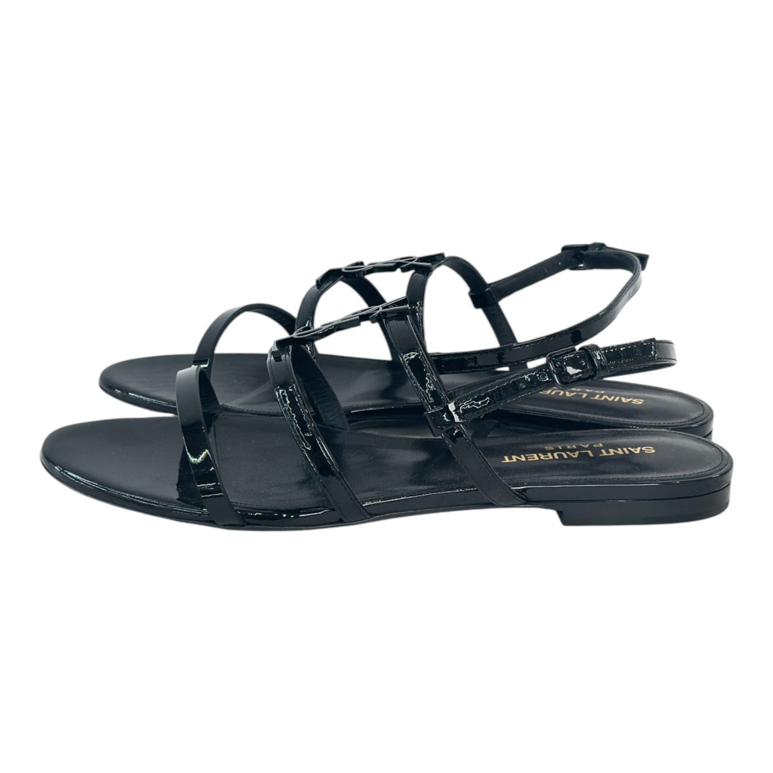 YSL Cassandra Black Sandals Size 37.5