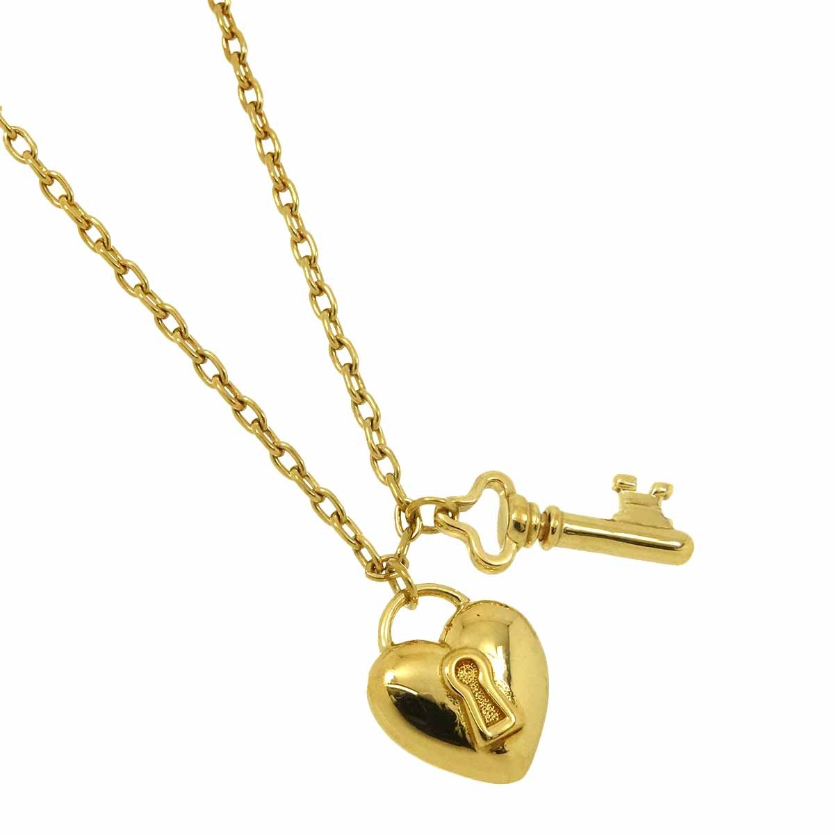 TIFFANY Co. Heart Rock Key Necklace 18K Yellow Gold 750 902938722