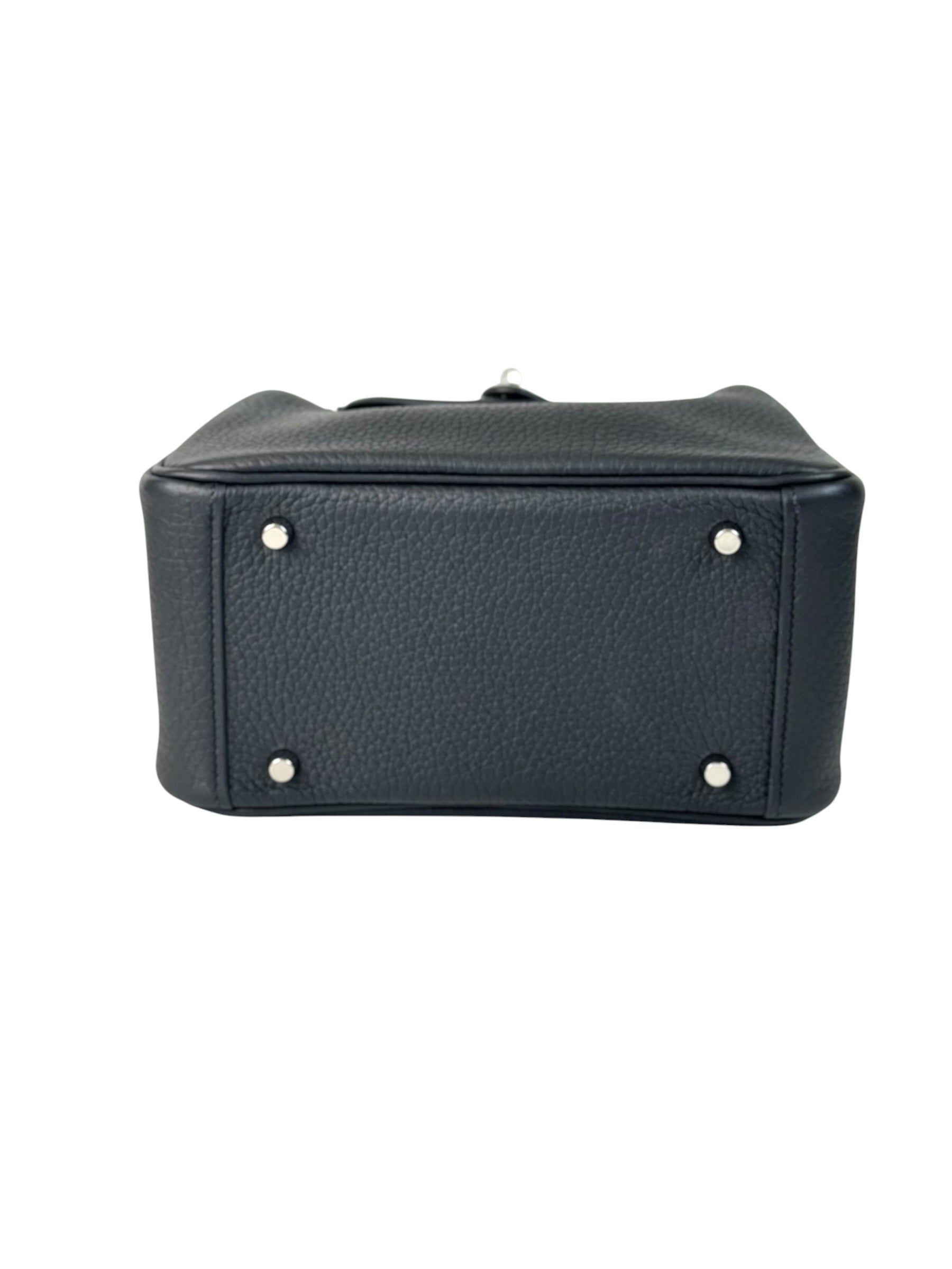 Hermes Black Lindy Mini Bag In Clemence