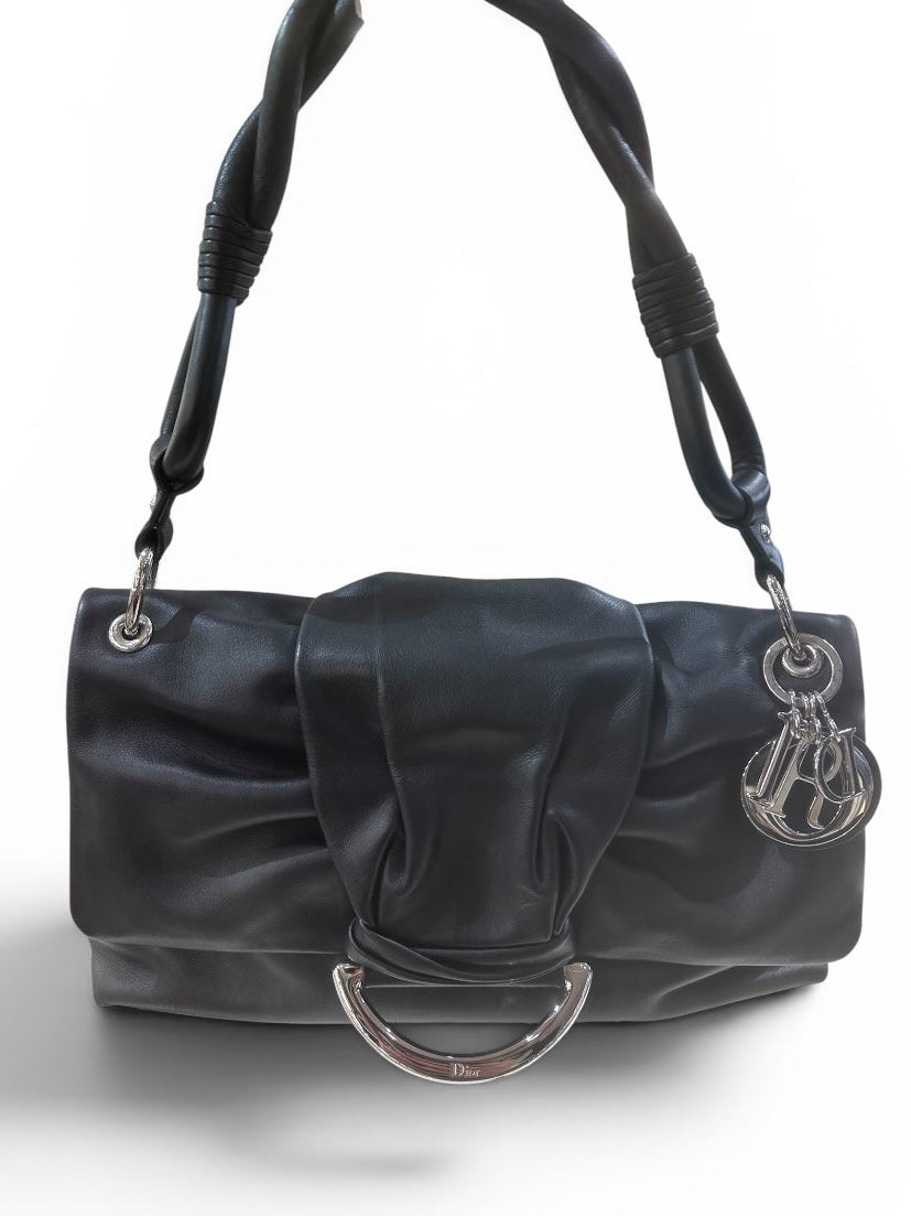 Dior Black Demi Lune Flap Shoulder Bag