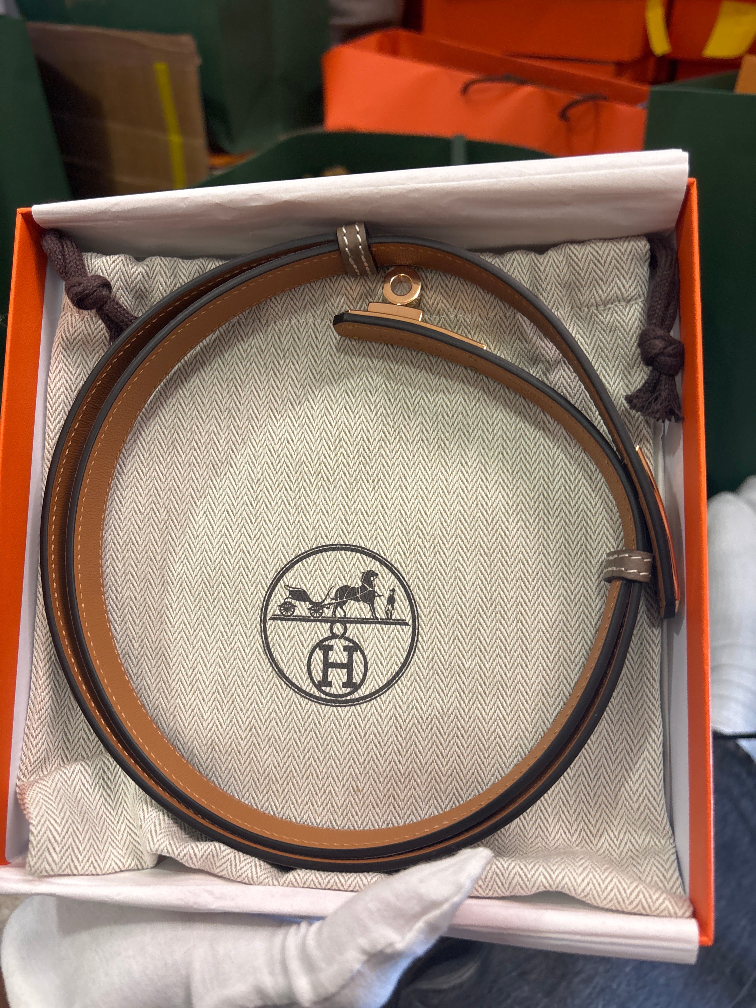 Hermès Kelly belt Etoupe RGW ALC3532