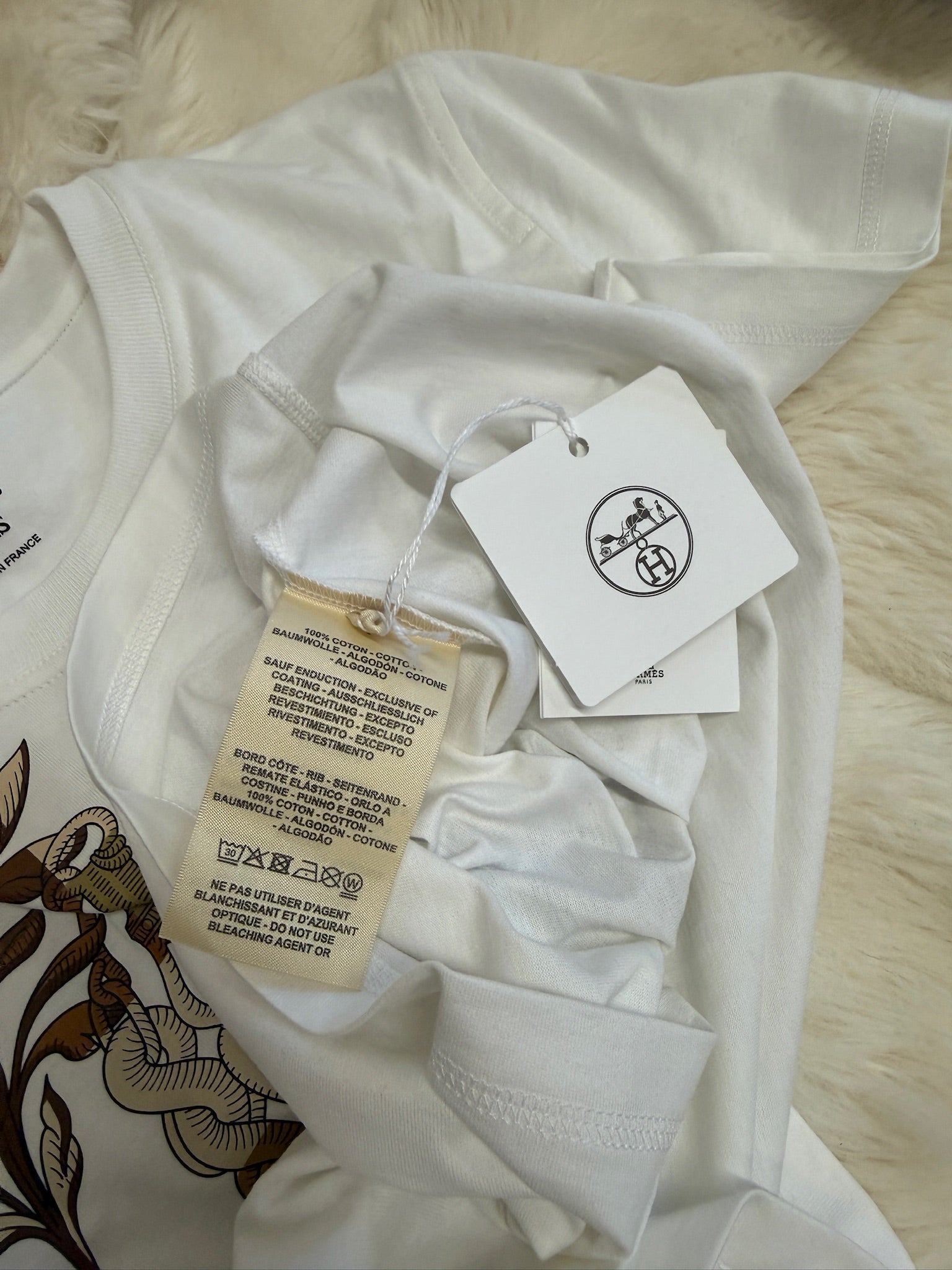 Hermès Cartouche Embroidered T-Shirt - White