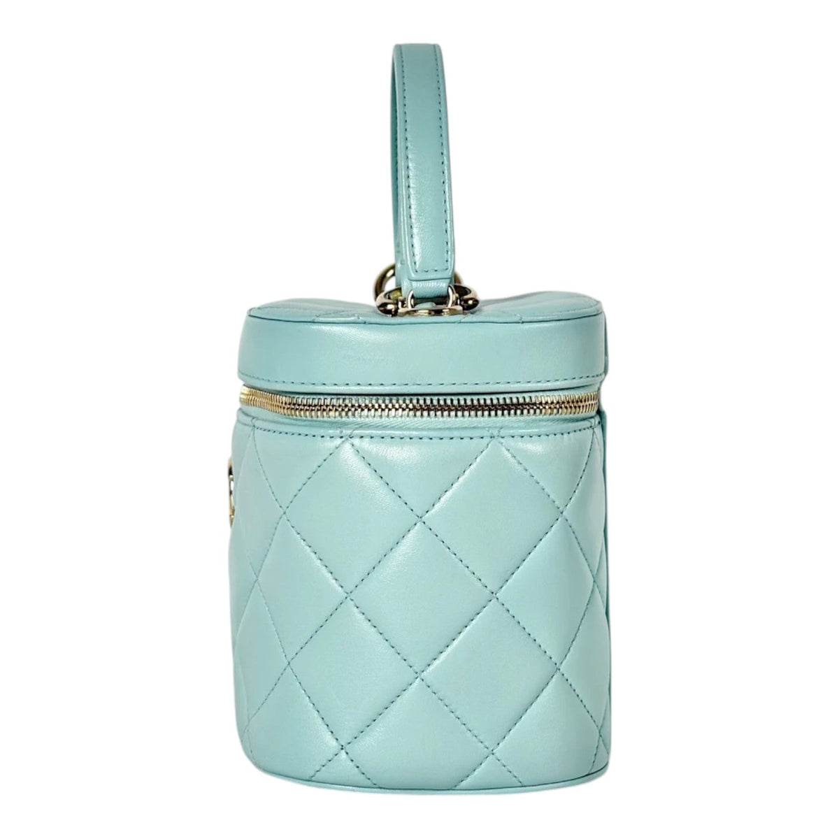 Chanel Blue Trendy CC Vanity Case With Top Handle in Lambskin