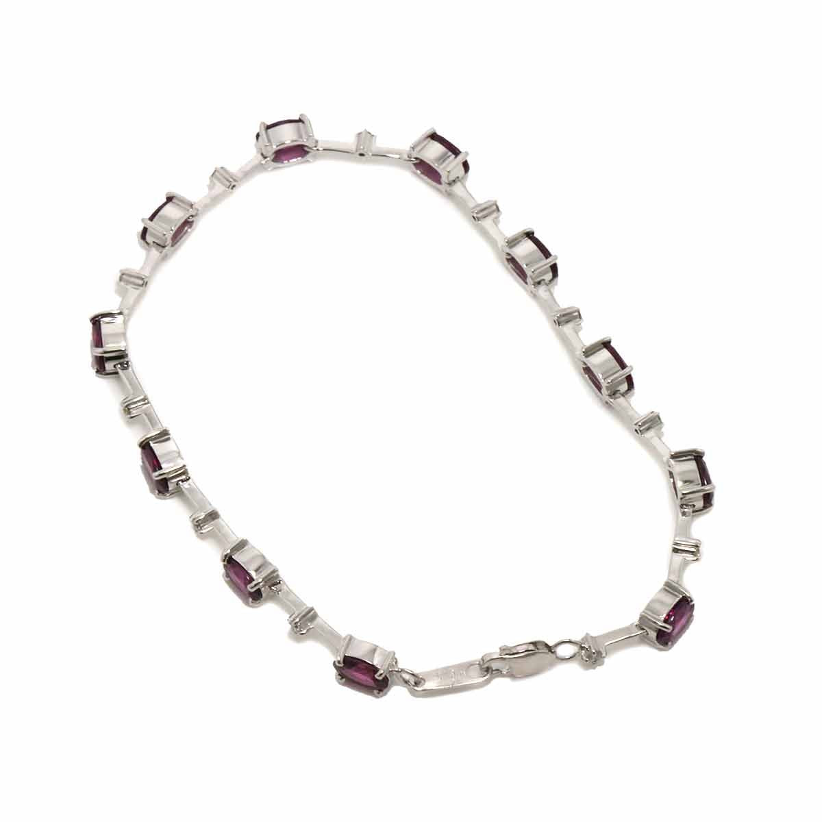 Garnet 5.66ct Diamond 0.16ct Bracelet 18K K18 WG White Gold 750 902974433