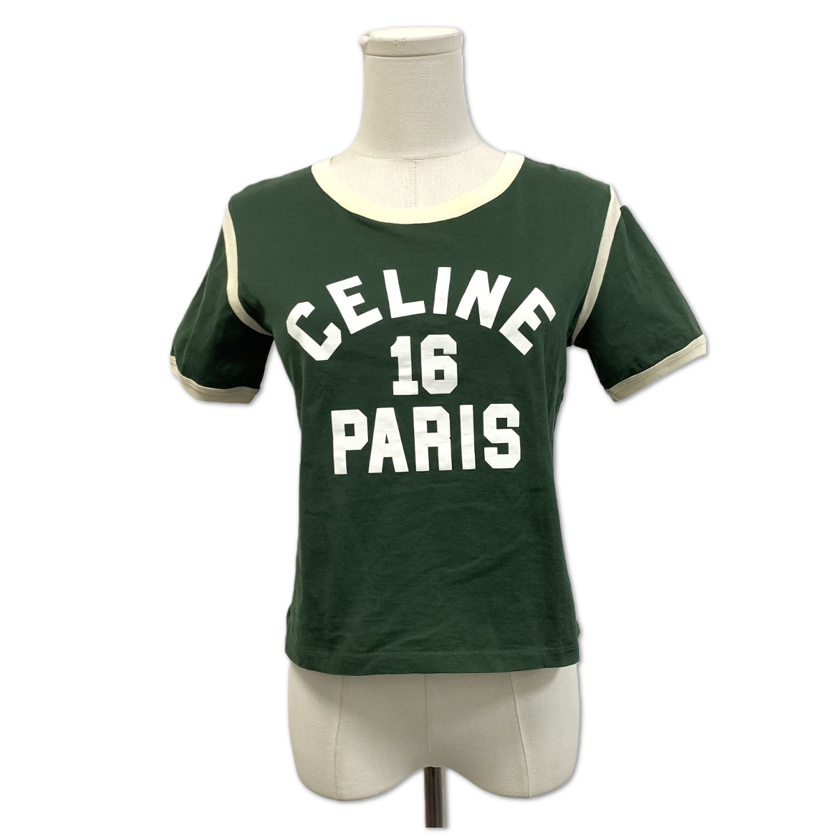 Celine Green 16 Paris Ringer T-Shirt size S FQ0311017901