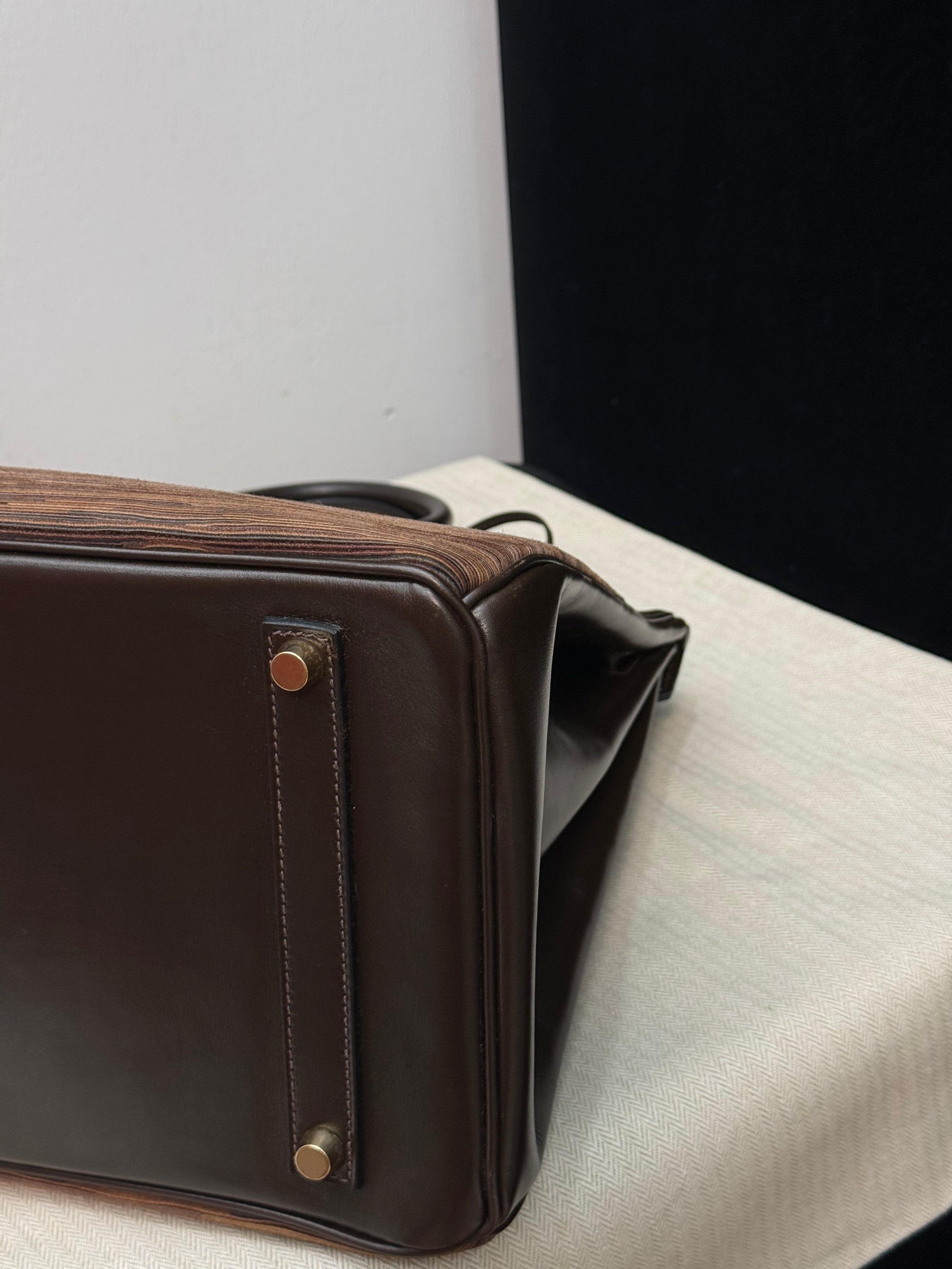 Hermes Birkin 35 Shearling Leather Bag