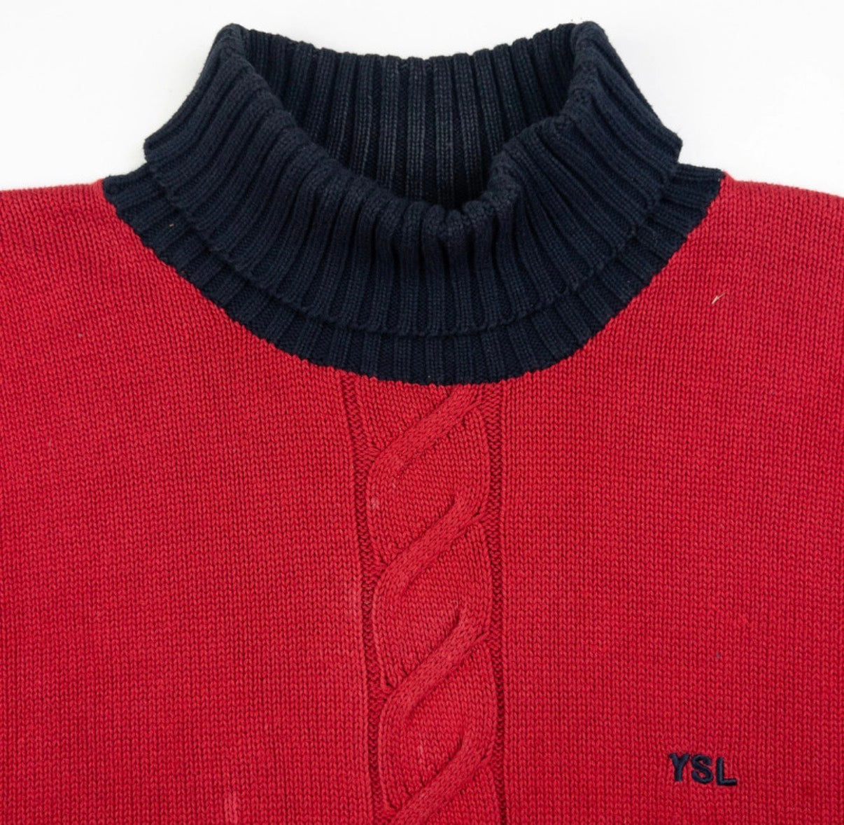 Vintage YSL Yves Saint Laurent Turtleneck Knit Jumper Size L DBXM0026