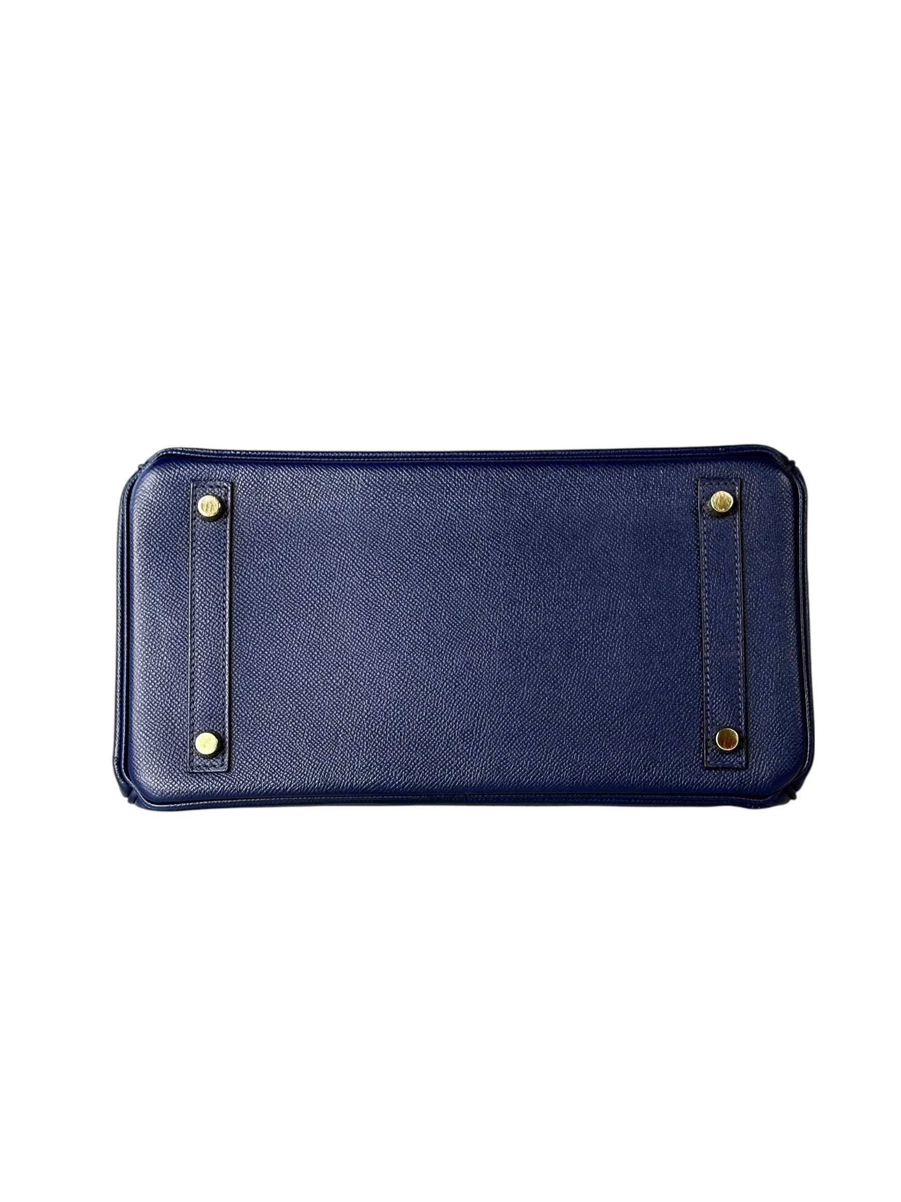 Hermes Birkin 30cm Bag in Blue Saphir in Epsom Leather with GHW