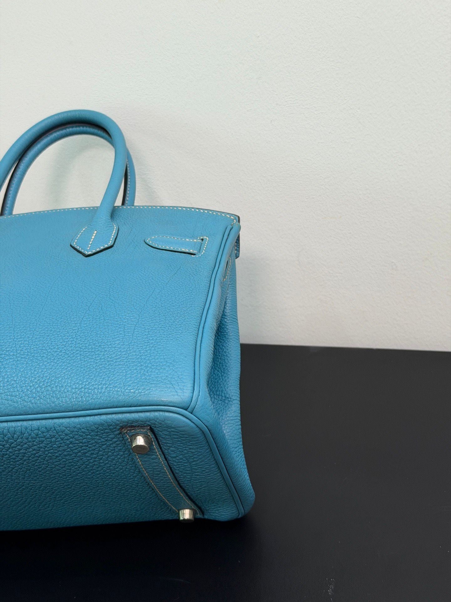 Hermès Birkin 30 Blue Jean PHW Togo Leather Square H Stamp