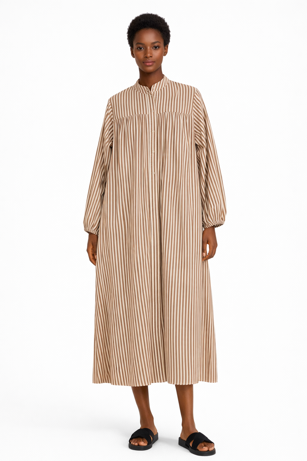 PINSTRIPE LOOSE FIT MAXI DRESS (فستان) "MIA"