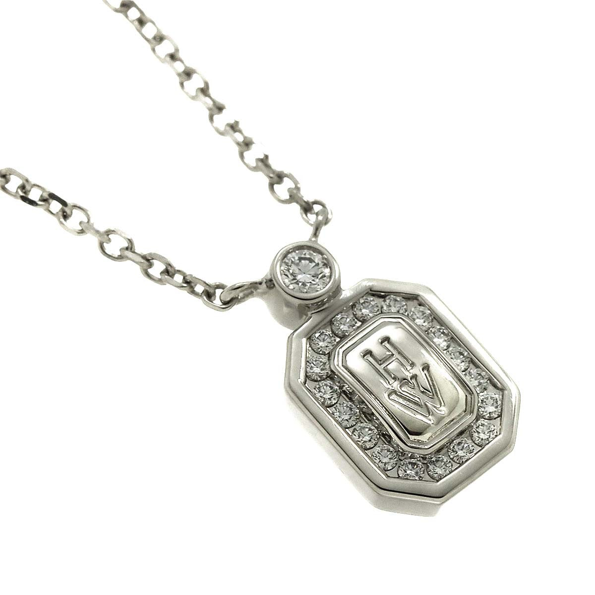 HARRY WINSTON HW Logo Diamond Necklace Pt 902939422