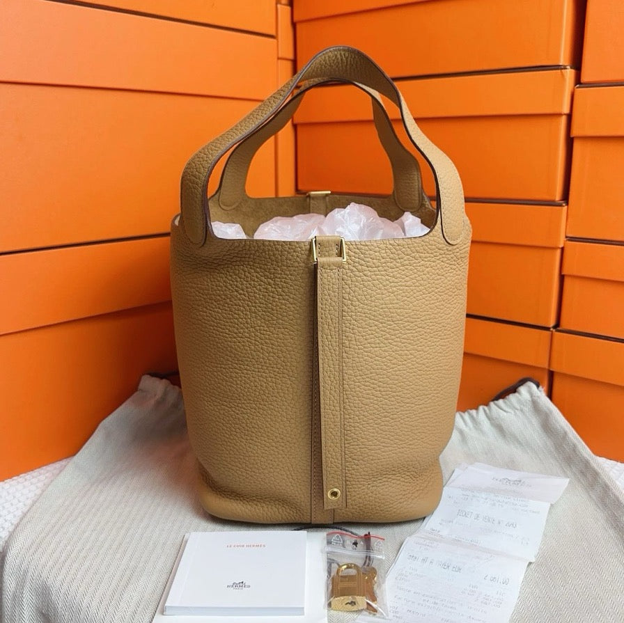 Hermes Picotin Basket 22, Sesame, TC Leather, Z-stamp SYC2201