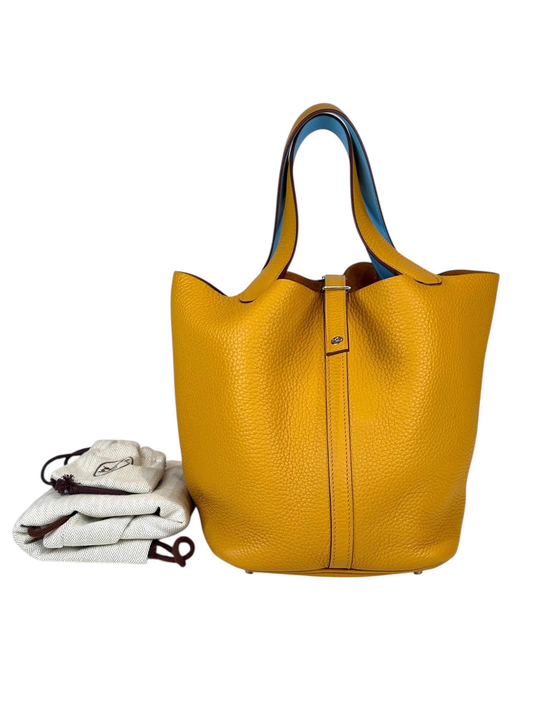 Hermes Picotin 22 Amber Clemence