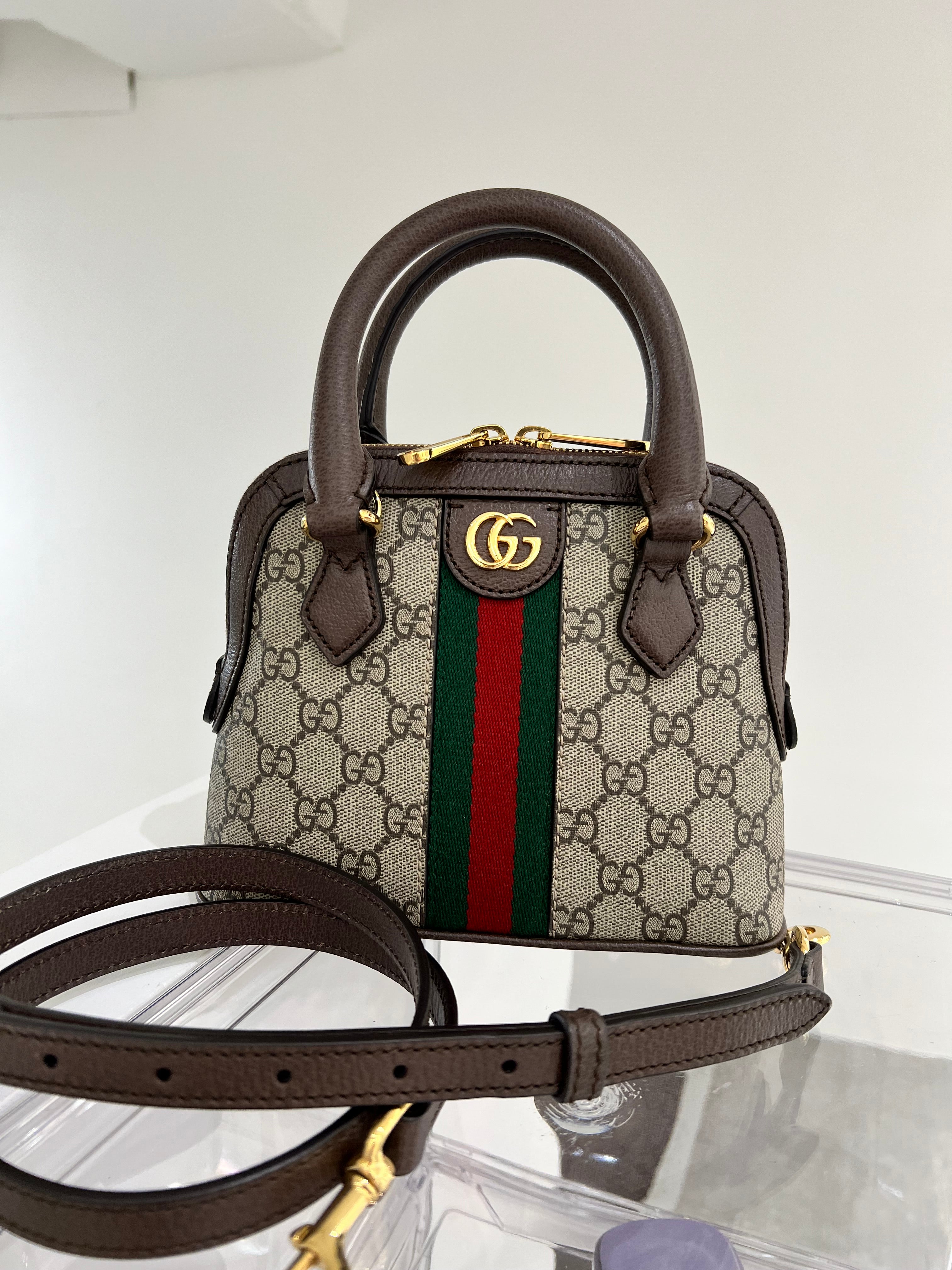 GUCCI BEIGE+BROWN GG SUPREME CANVAS BAG BAG SYC1974