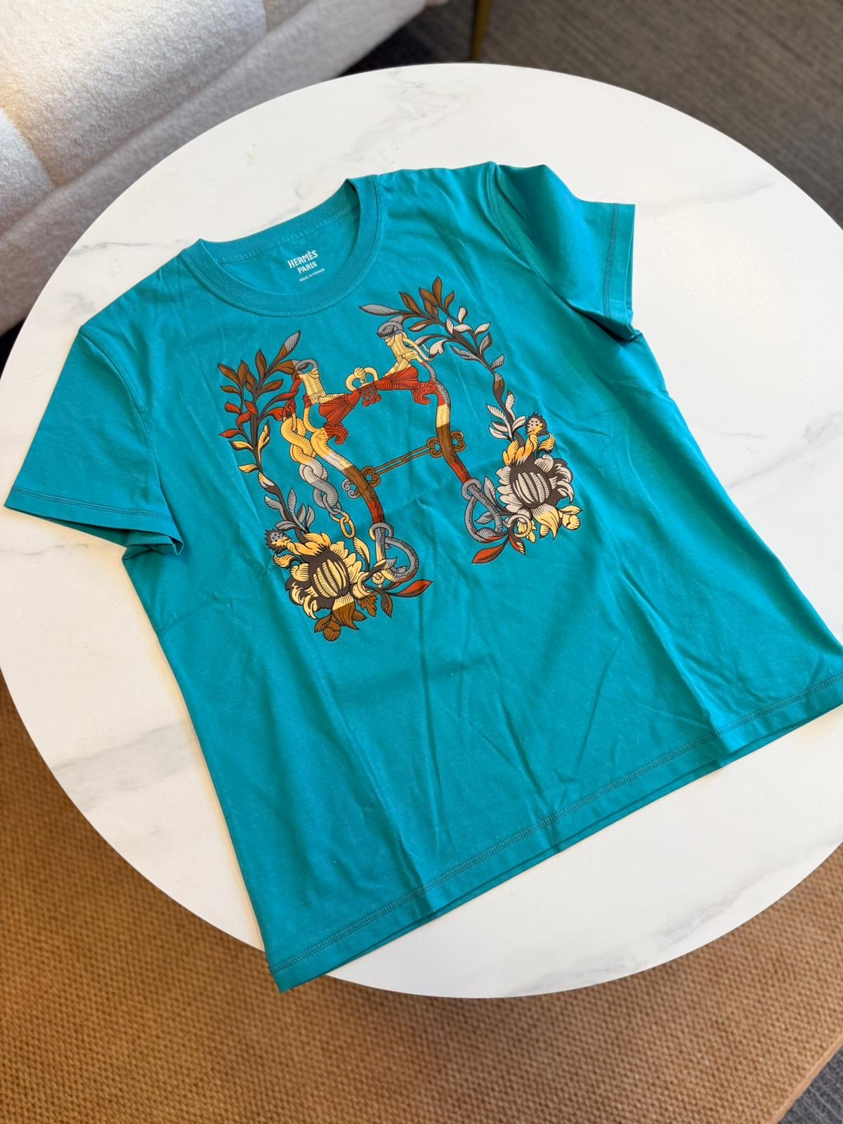 Hermès Embroidered T-Shirt - Emerald Green