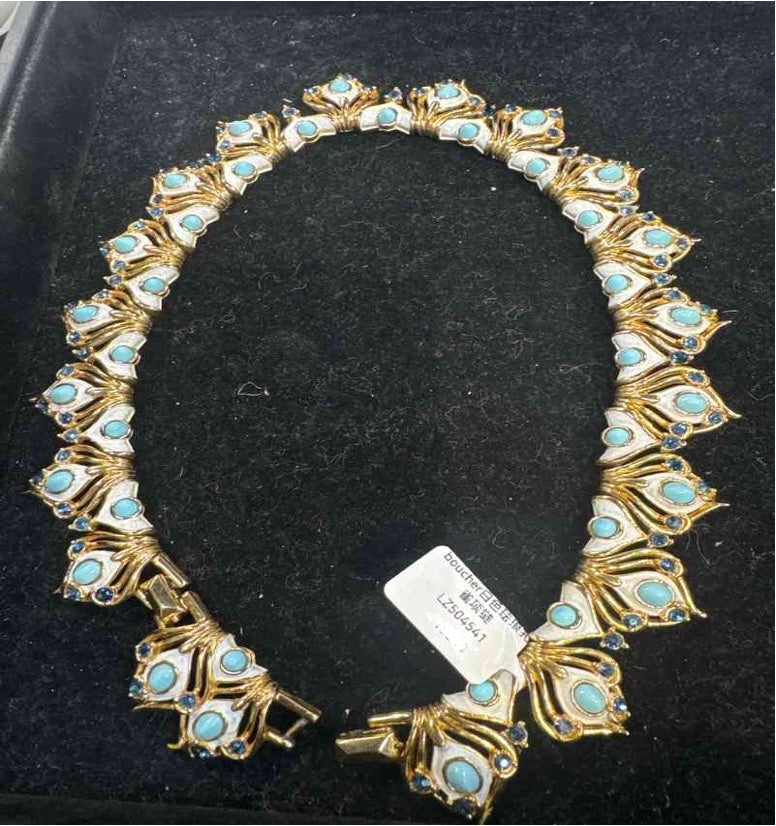 Boucher white enamel peacock necklace LZ504541