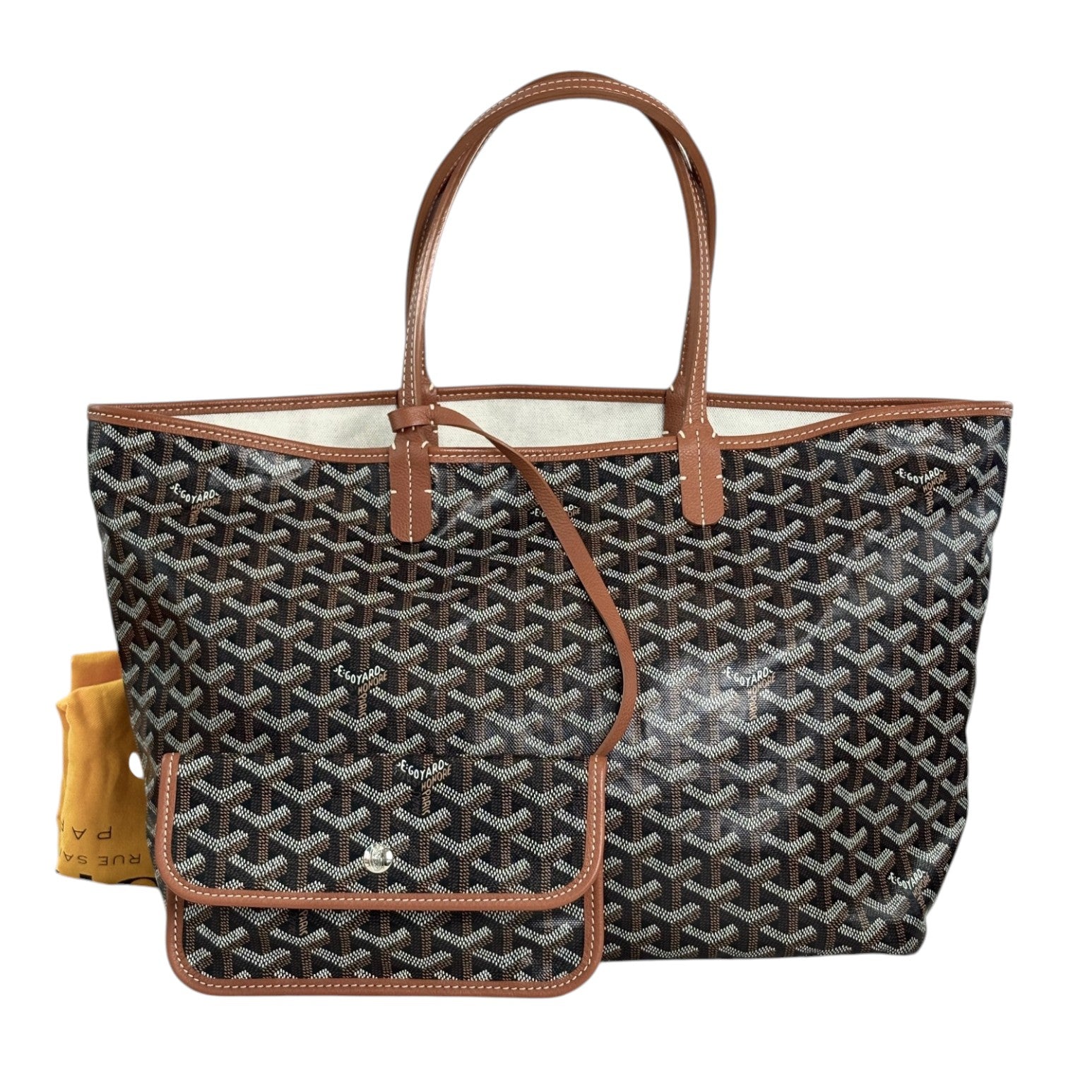 Goyard St Louis Brown/Black PM Tote Bag