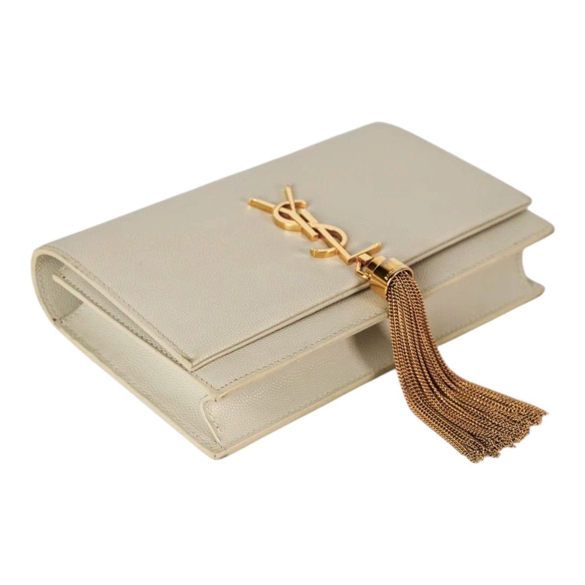 YSL Kate Small Tassel Cream Calfskin Bag