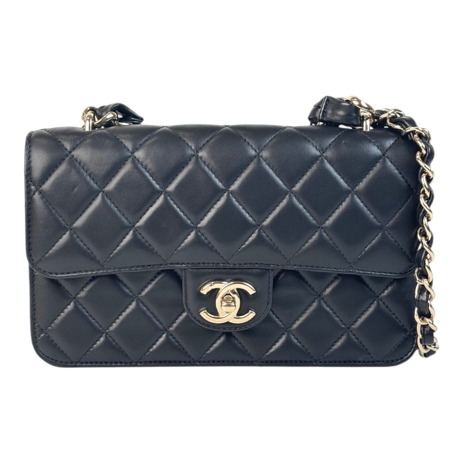 Chanel Seasonal Lambskin Flap Bag With Top Handle