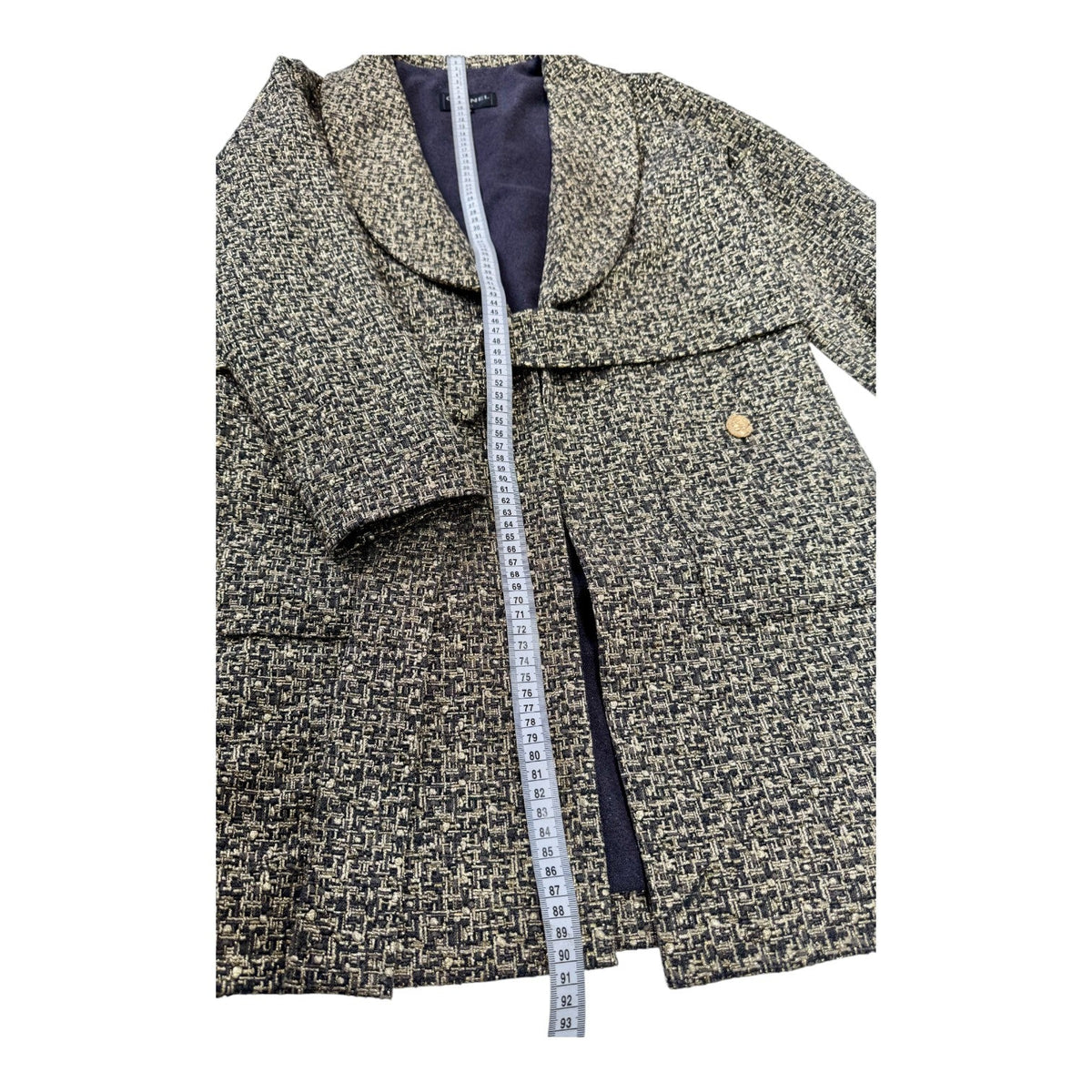 Chanel 16A Tweed Coat Gold/Grey #34