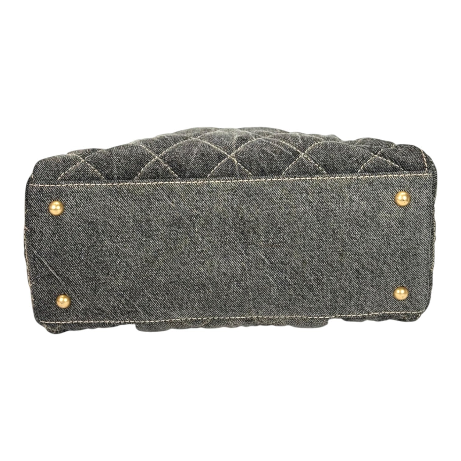 Chanel 24A Grey Denim Bowling Bag