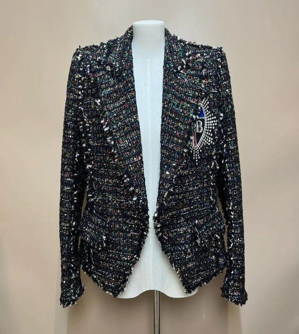 Balmain Heavy-Duty Tweed Jacket, Size 40 SYCC2083