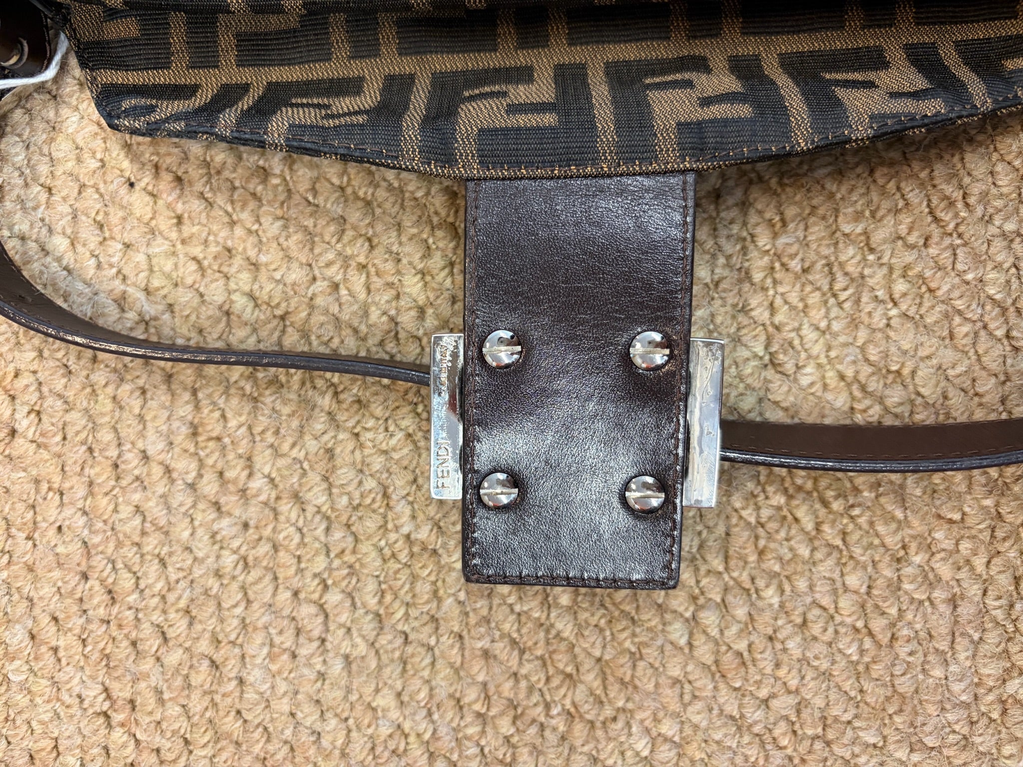 Fendi Baguette Canvas Shoulder Bag