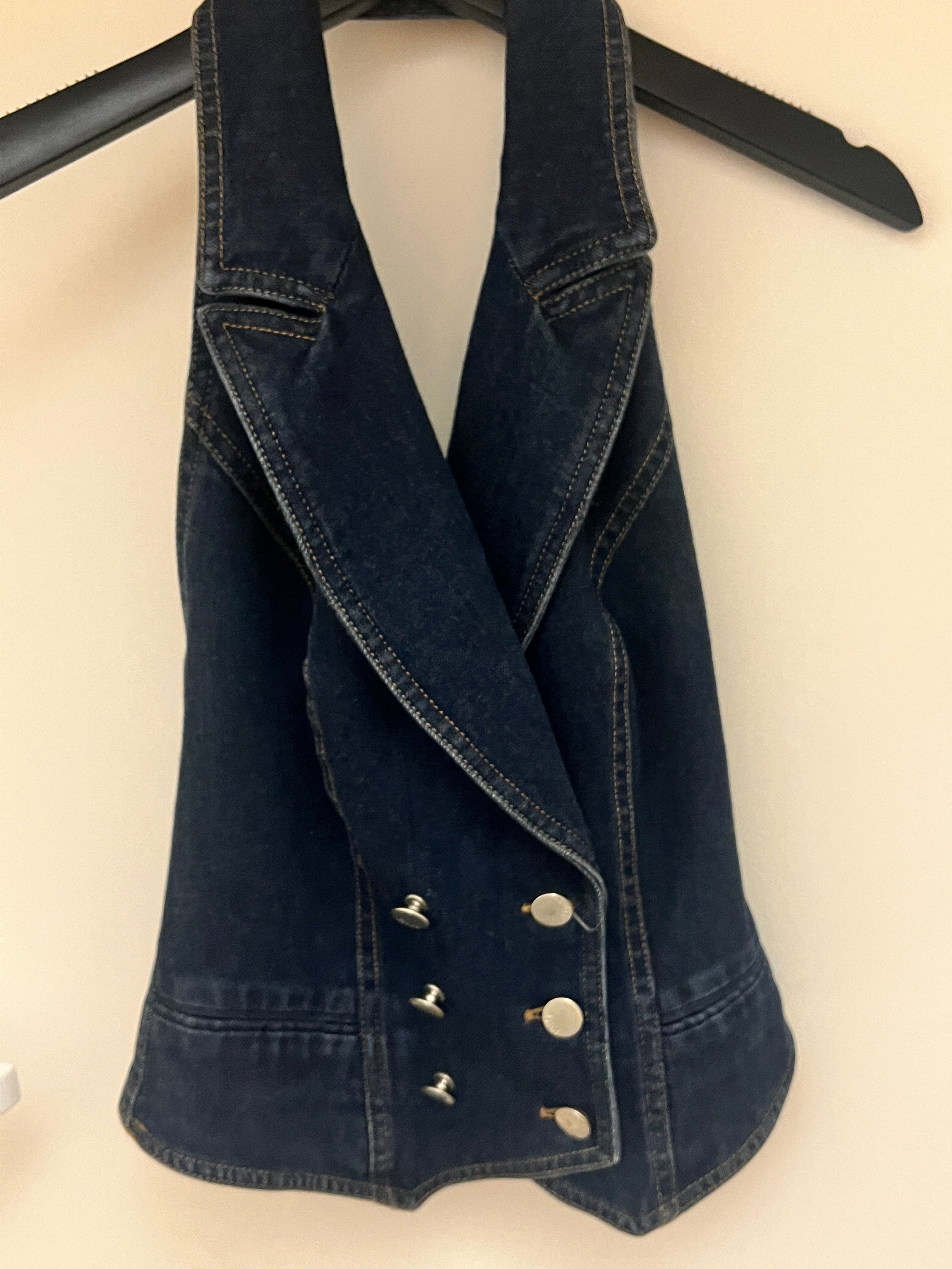 Dior naked back denim top AKC1197
