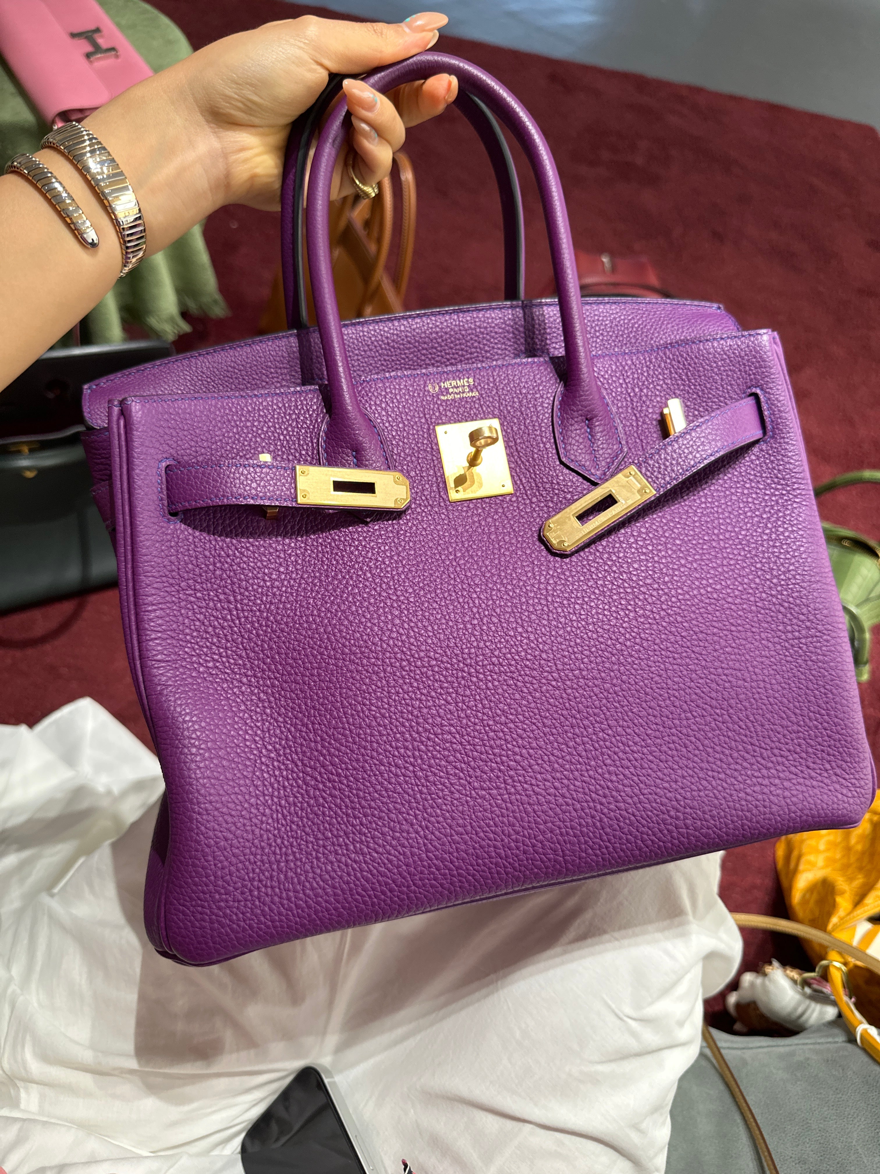 HERMES BIRKIN 30 ANEMONE BLUE ELECTRIC GHW AVCSH2041