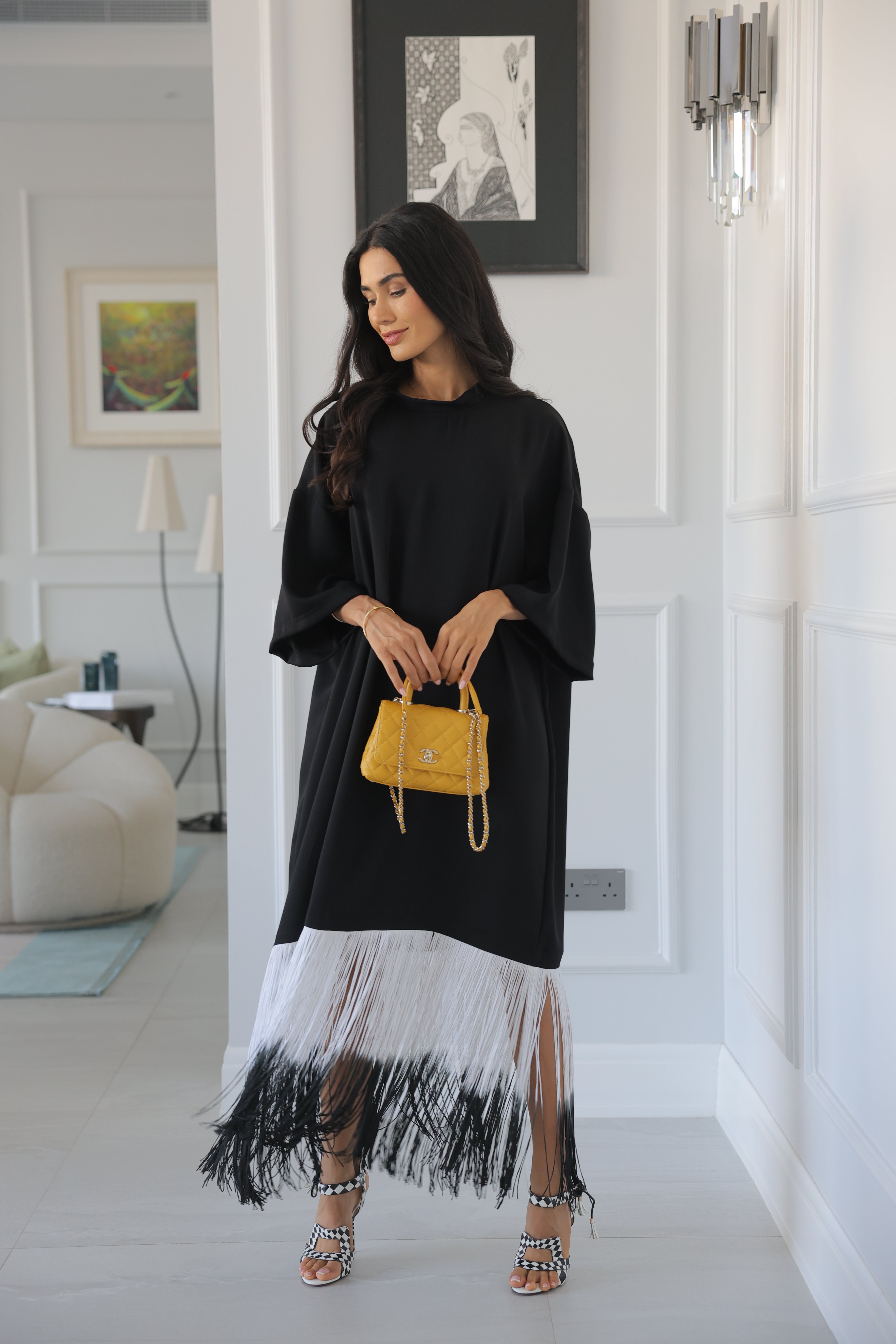 Drift Dress Black tide NEW FRINGE