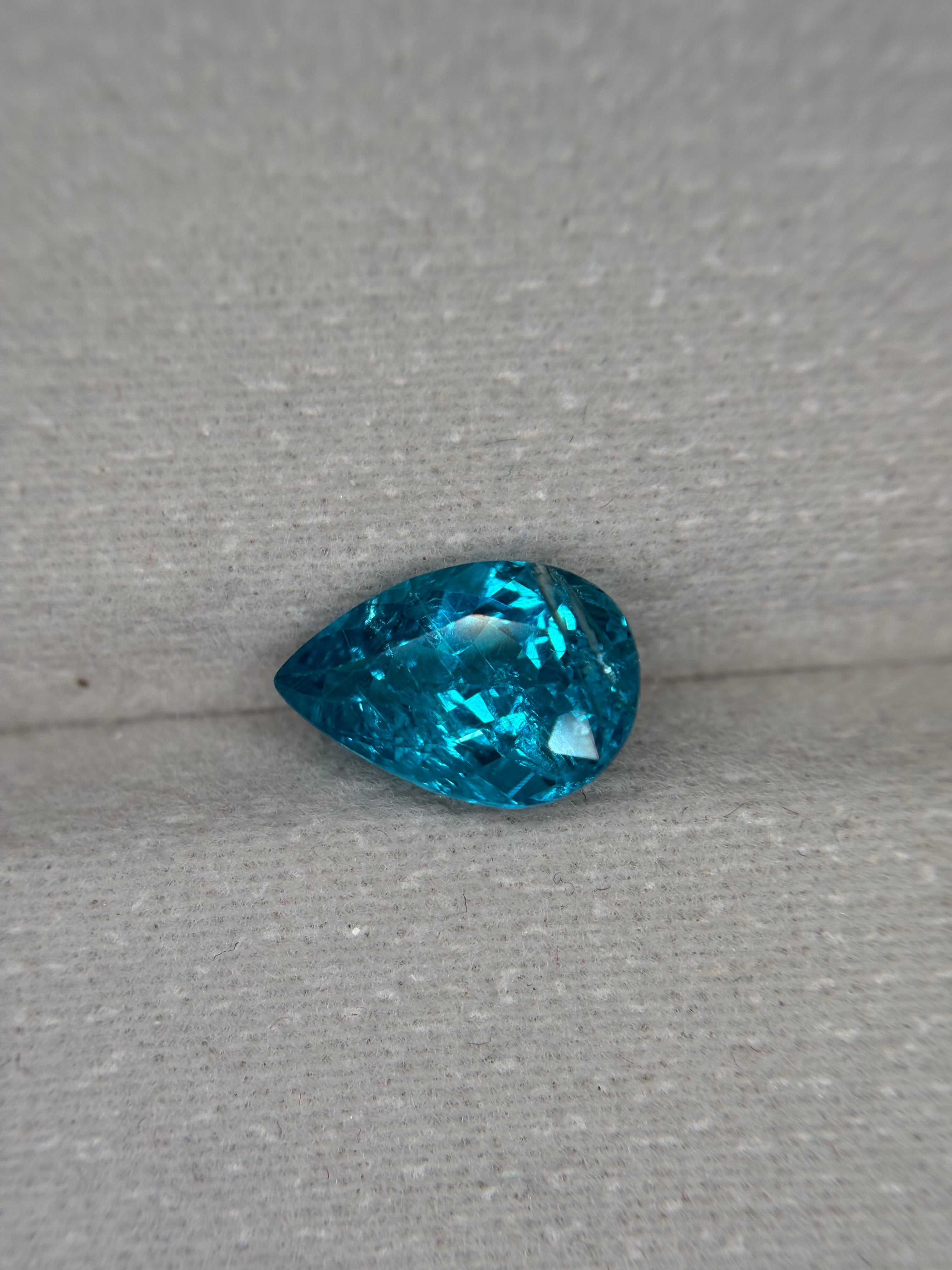 2.45ct Neon Apatite Pear THAIC0492