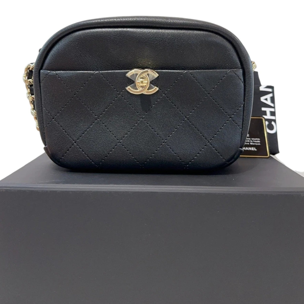 Chanel Black Calfskin Camera Bag - Full Set