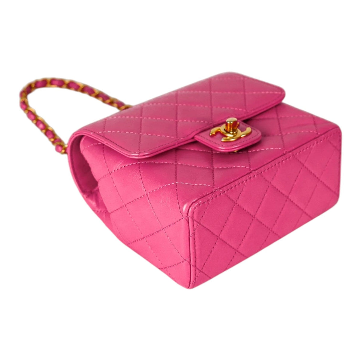 Chanel Quilted Pink Classic Flap Mini Square Bag