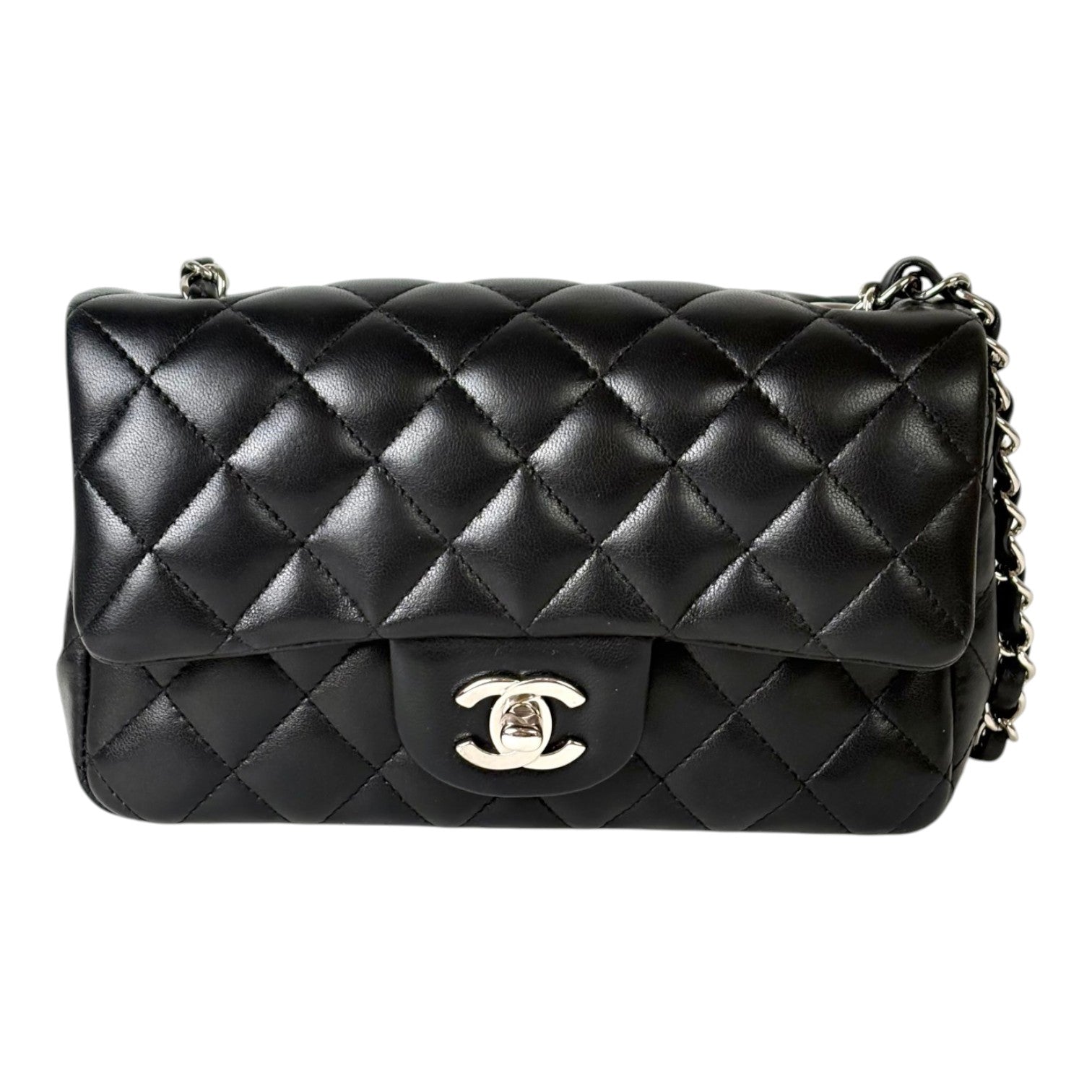 Chanel Mini Classic Flap Bag in Black with Silver Hardware