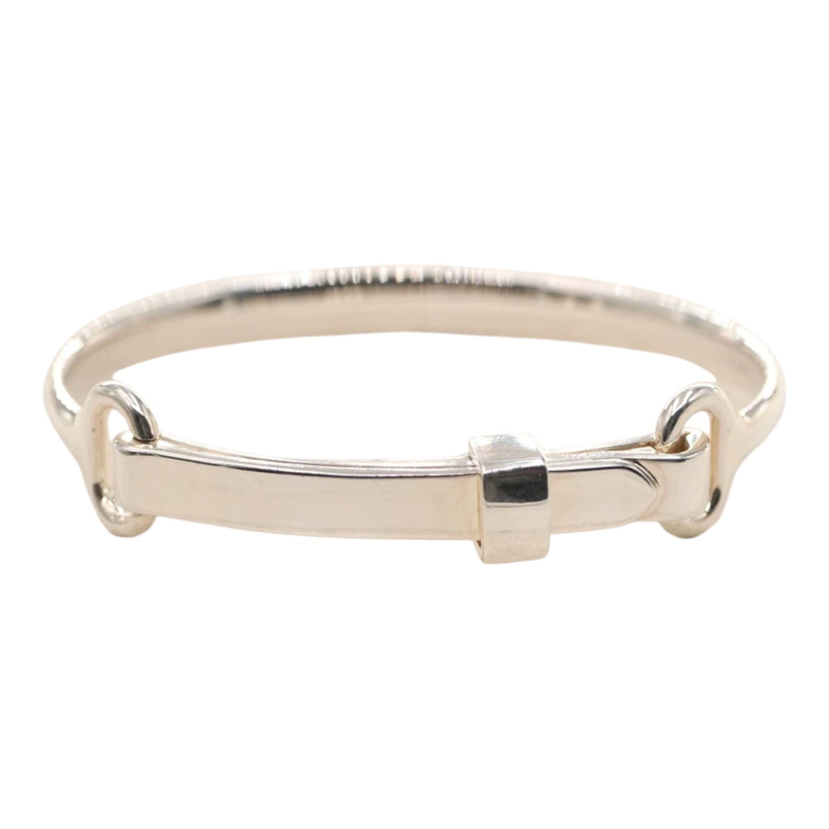 Hermes Silver Buckle Bangle - LG